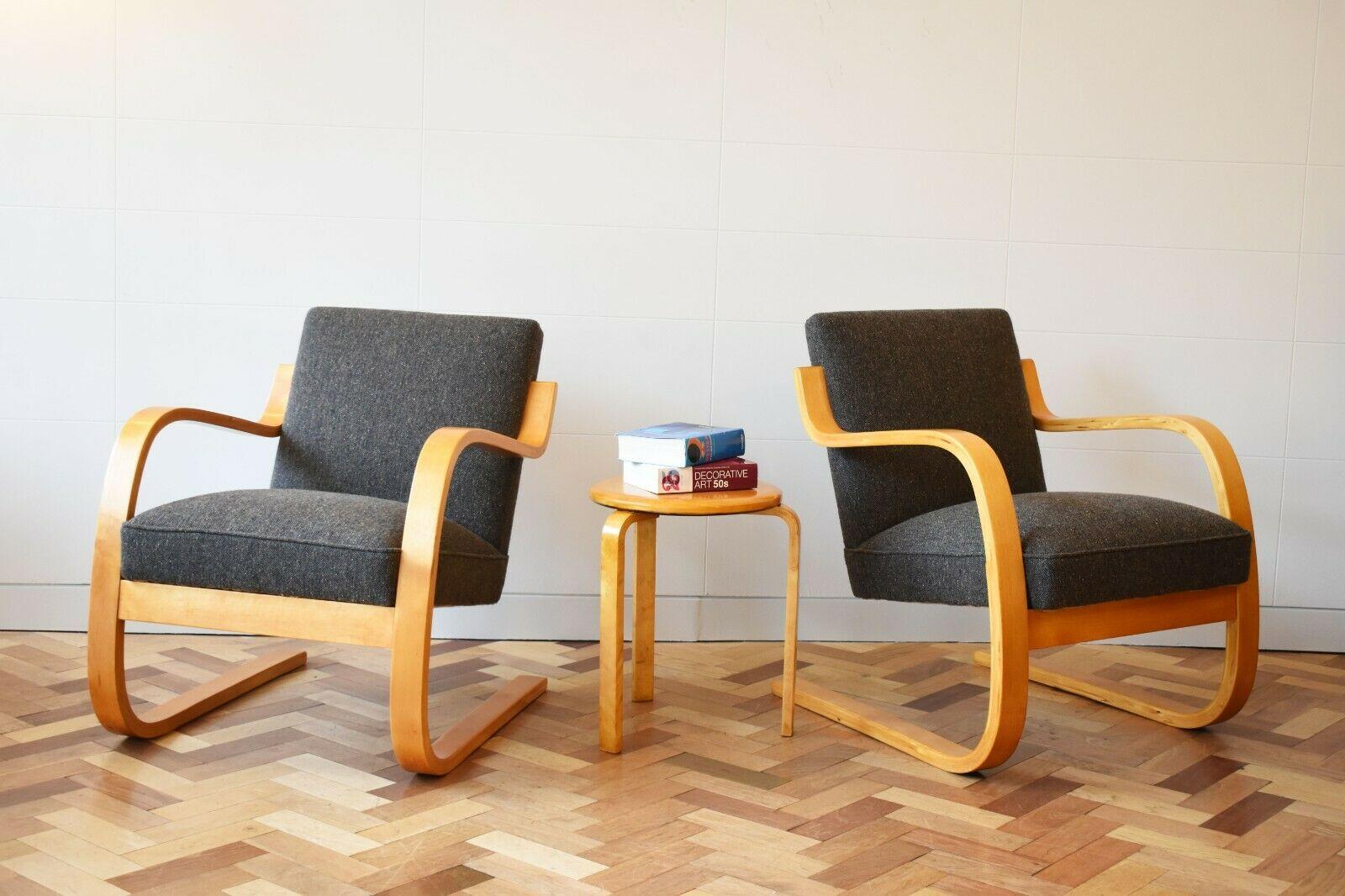 Alvar Aalto, Pair of Armchairs Model 402 for Finmar, 1930's In Good Condition For Sale In London, GB
