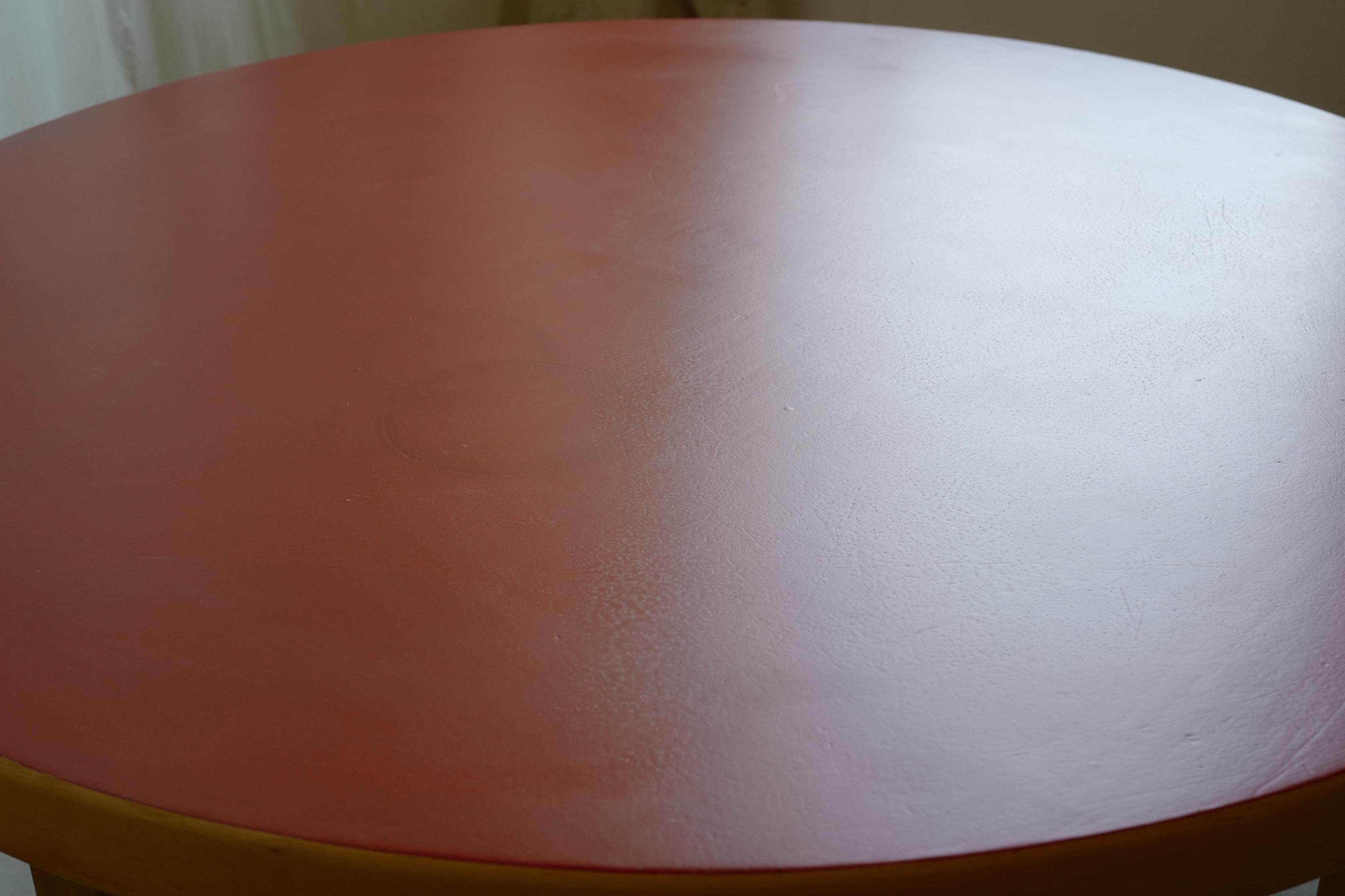 Birch alvar aalto 1960's 90 table red linoleum