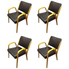 Alvar Aalto 1965 Ash Wood Set of Four Armchairs Classic Modern Art