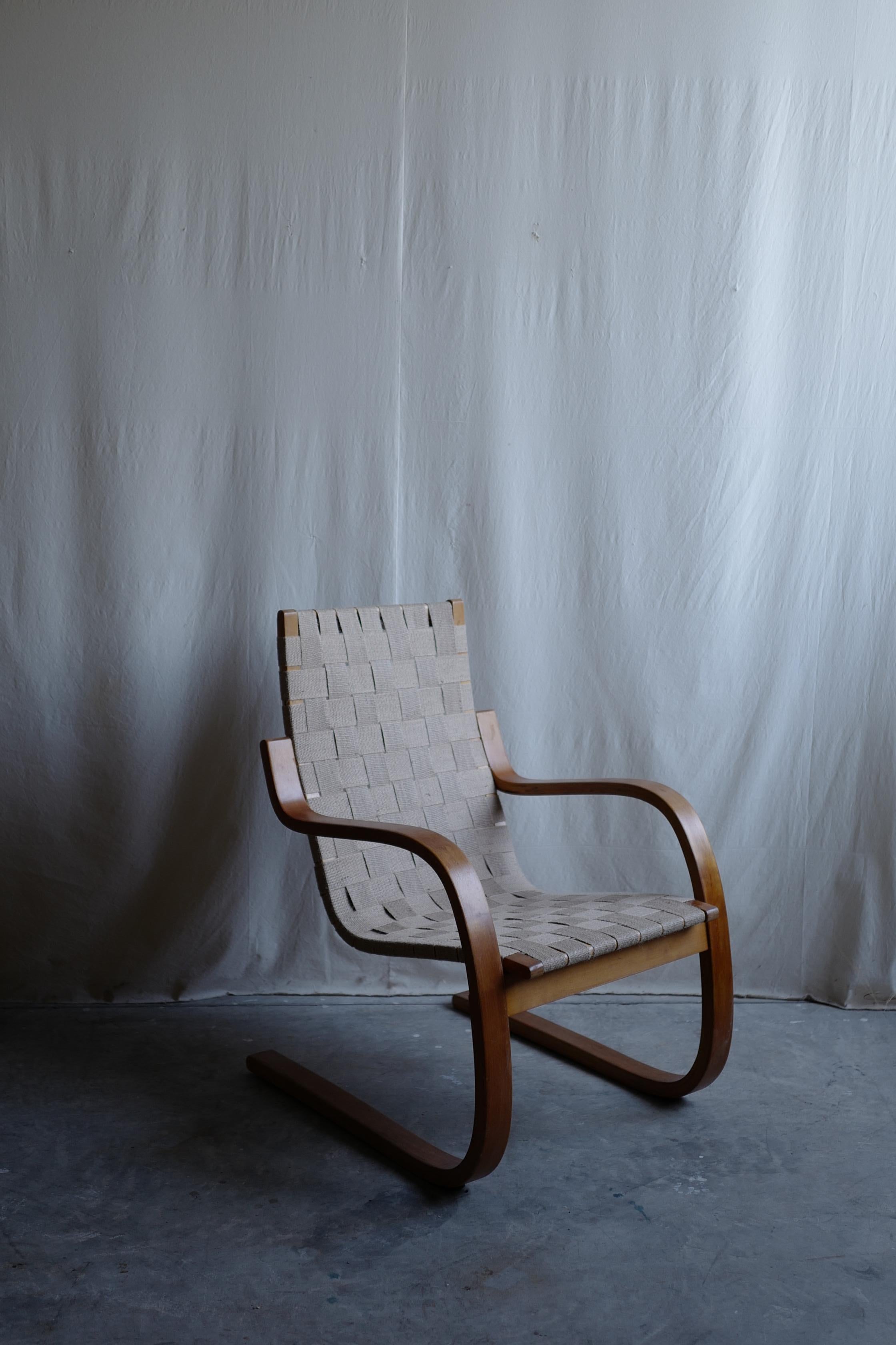 Fabric Alvar Aalto 40s 406 Chair  For Sale