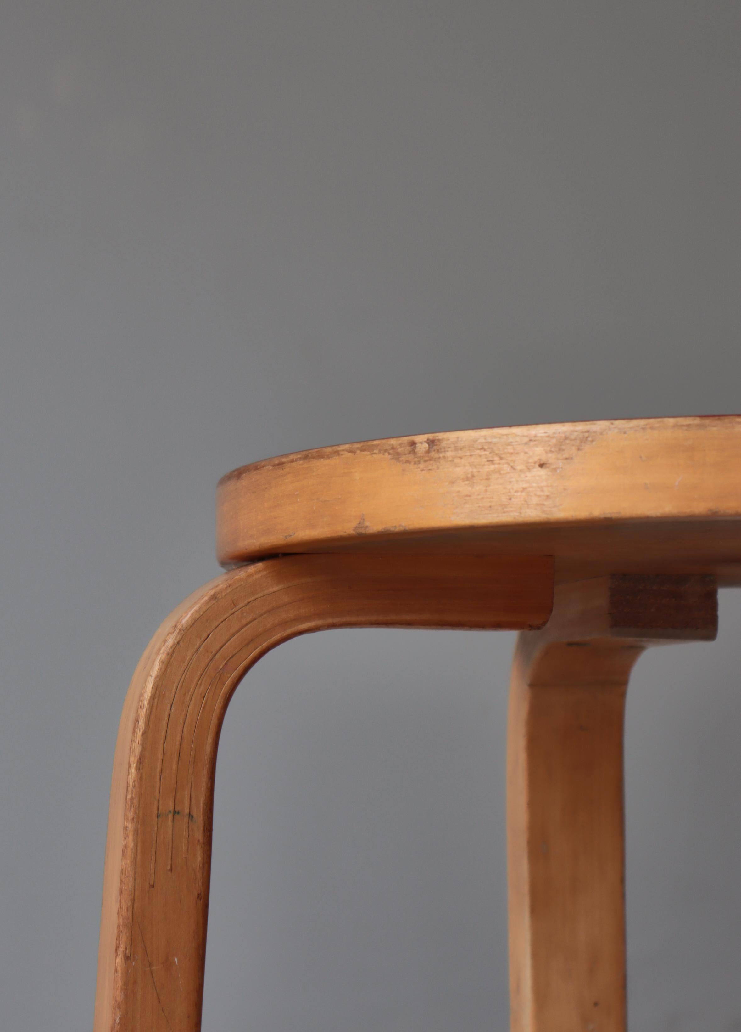 Alvar Aalto 5 Early L-Leg Stools 