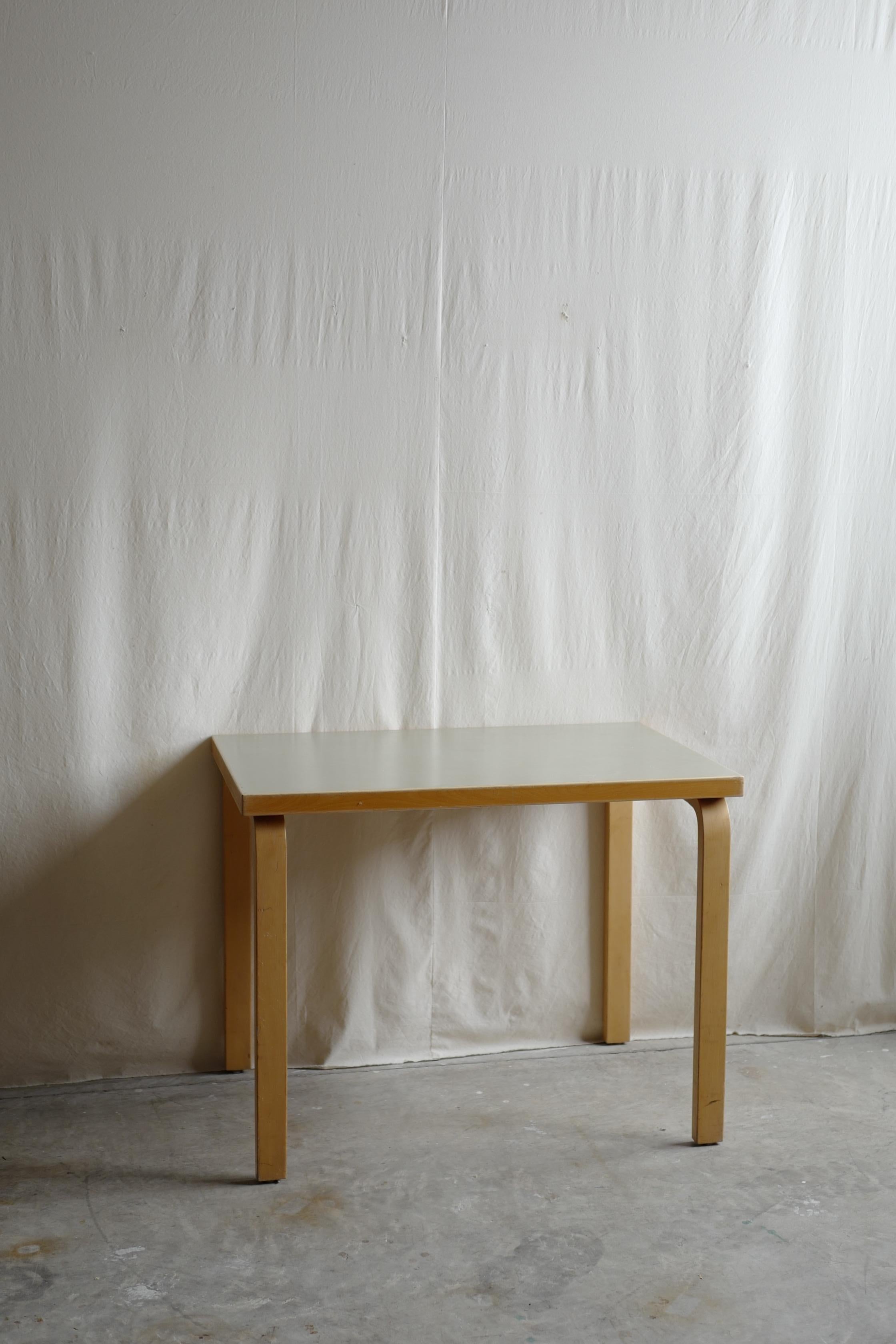 alvar aalto 50's gray linoleum table . original condition and great patina.