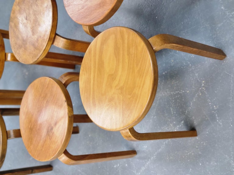 Alvar Aalto 7 Stackable Stools Model No 60, 1930s For Sale at 1stDibs