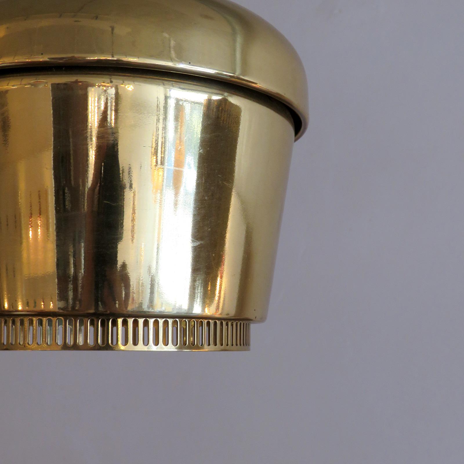 Alvar Aalto A330 Golden Bell, Pendant Light, 1960 In Good Condition In Los Angeles, CA