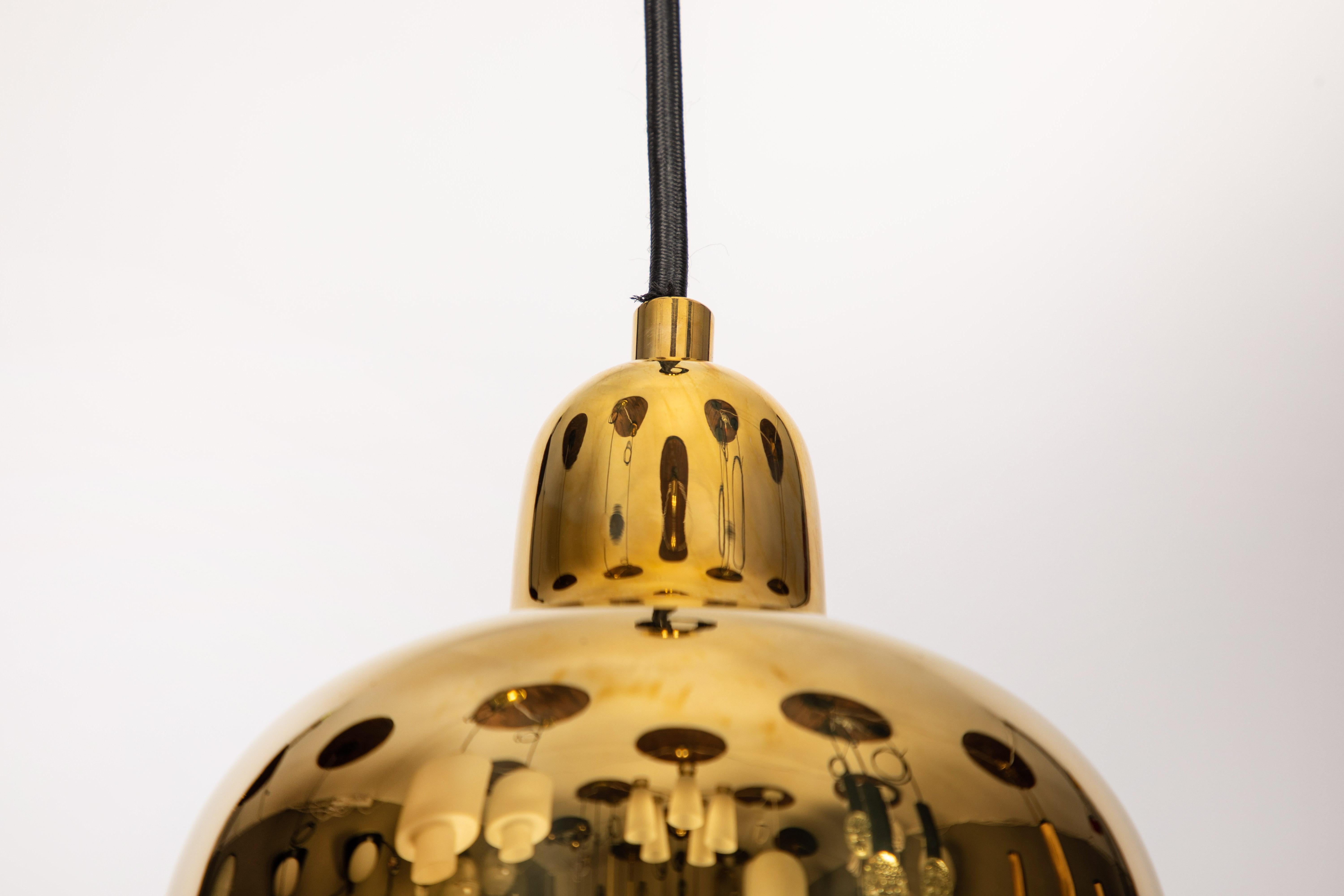 Alvar Aalto A330S 'Golden Bell Savoy Edition' All Brass Pendant Light for Artek 6