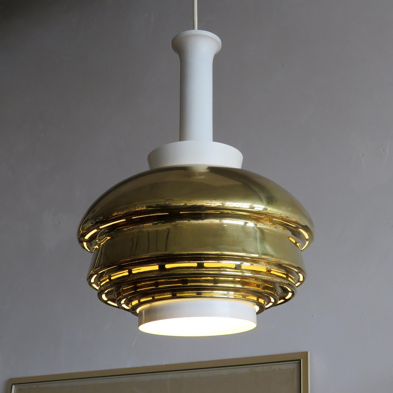 Métal Lampe à suspension Alvar Aalto A335B, Valaisinpaja Oy, 1952 en vente