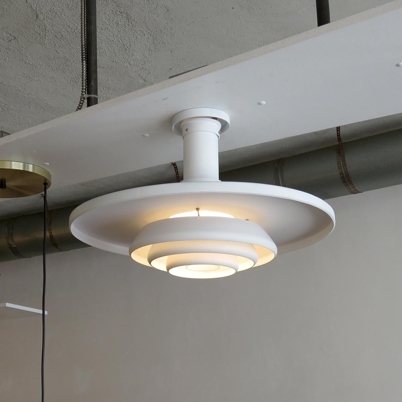 Metal Alvar Aalto A337 Flush Mount, Valaisinpaja Oy, 1950 For Sale