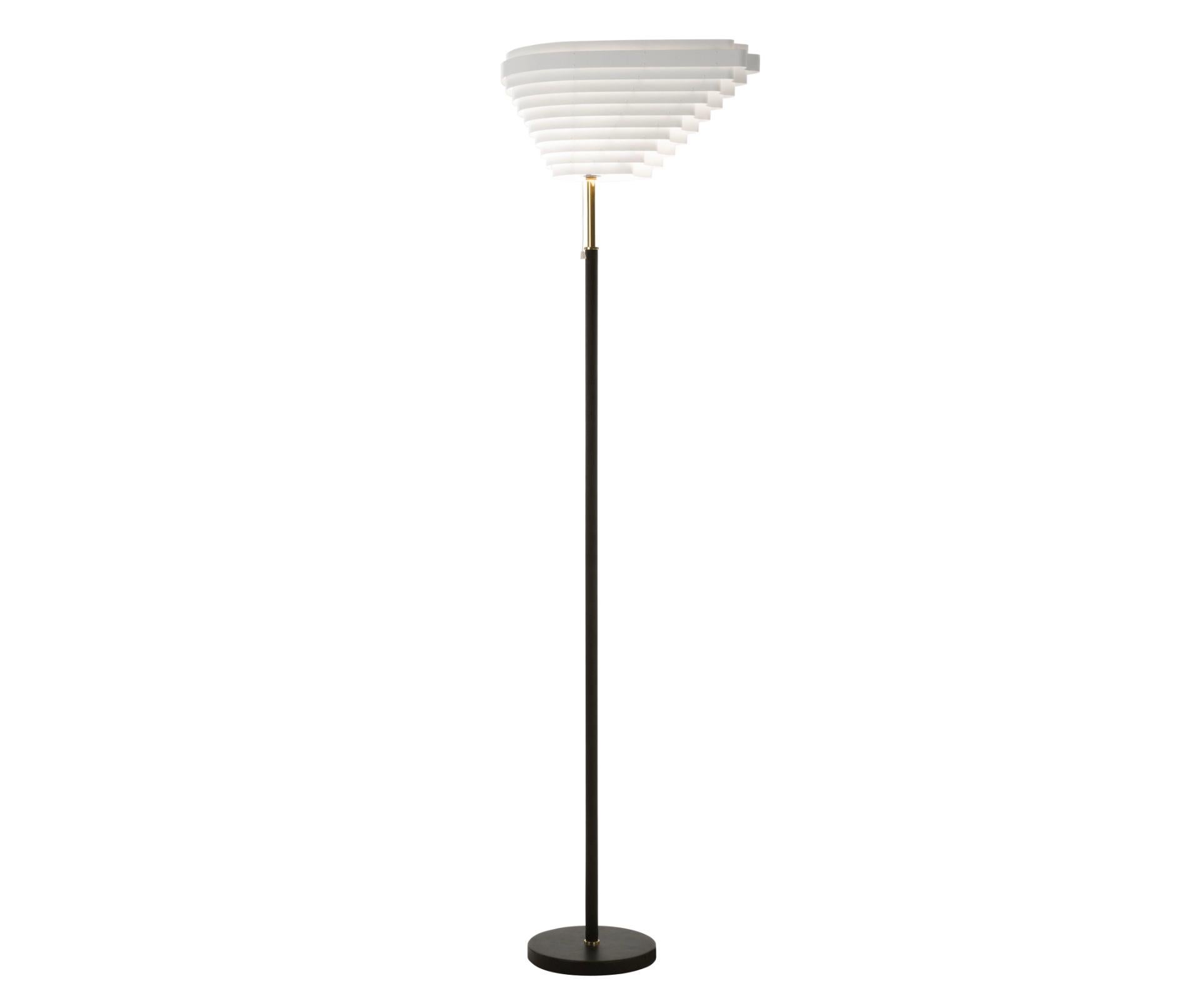 Alvar Aalto A805 ‘Angel Wing’ Floor Lamp for Artek. Designed in 1954. New, current production.

Floor Light A805 features a hand-riveted shade formed from delicate, lacquered metal strips. It presents a striking combination of lines and curves while