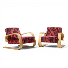 Alvar Aalto Armchair 400 Tank Mid Century Bentwood Lounge Chairs - Pair