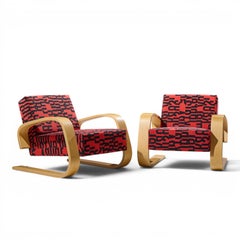 Alvar Aalto Armchair 400 Tank Mid Century Bentwood Lounge Chairs - Pair