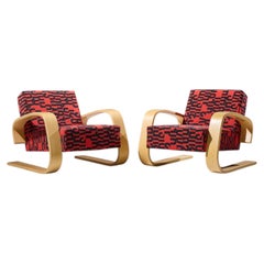 Alvar Aalto Armchair 400 Tank Mid Century Bentwood Lounge Chairs - Pair