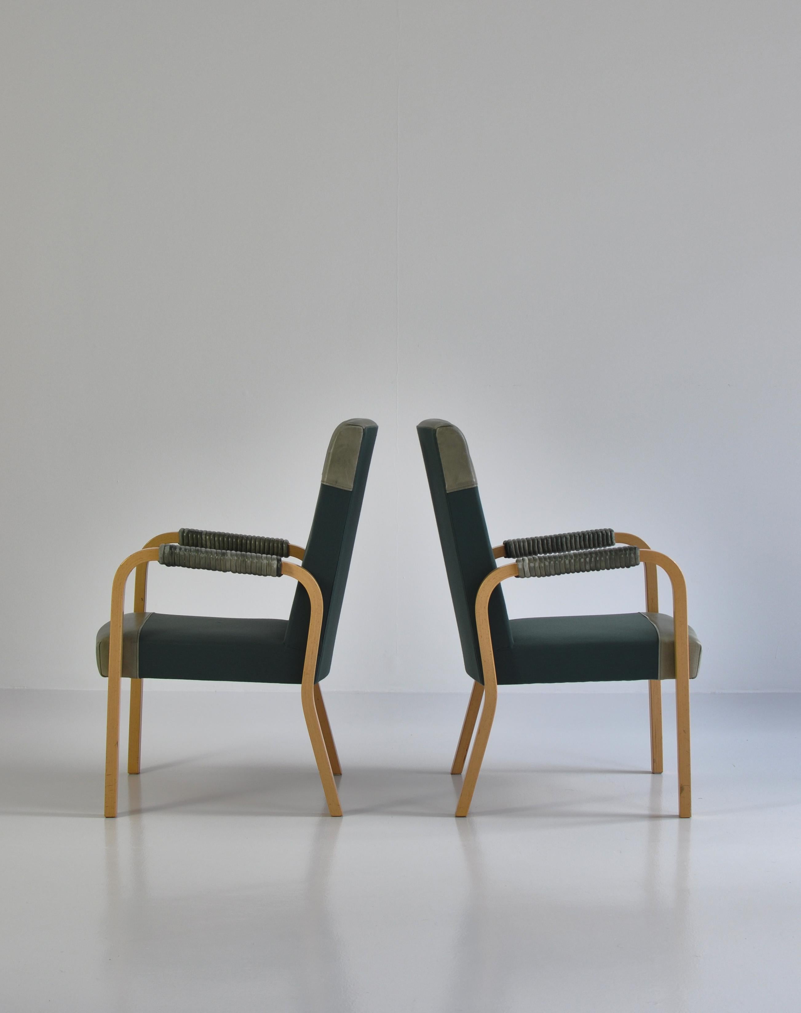 Scandinavian Modern Alvar Aalto Armchairs with Special Height, Artek, 