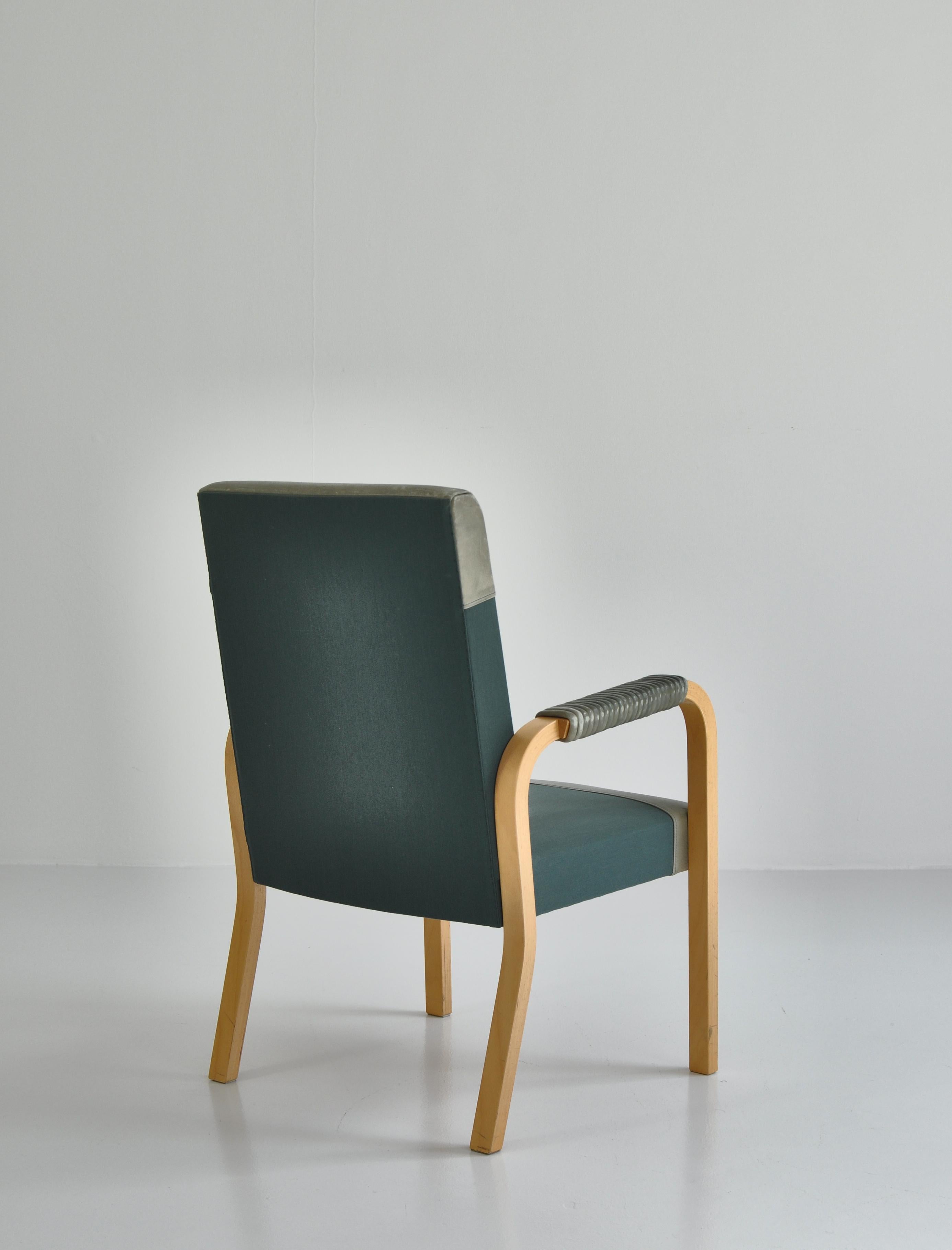 Leather Alvar Aalto Armchairs with Special Height, Artek, 
