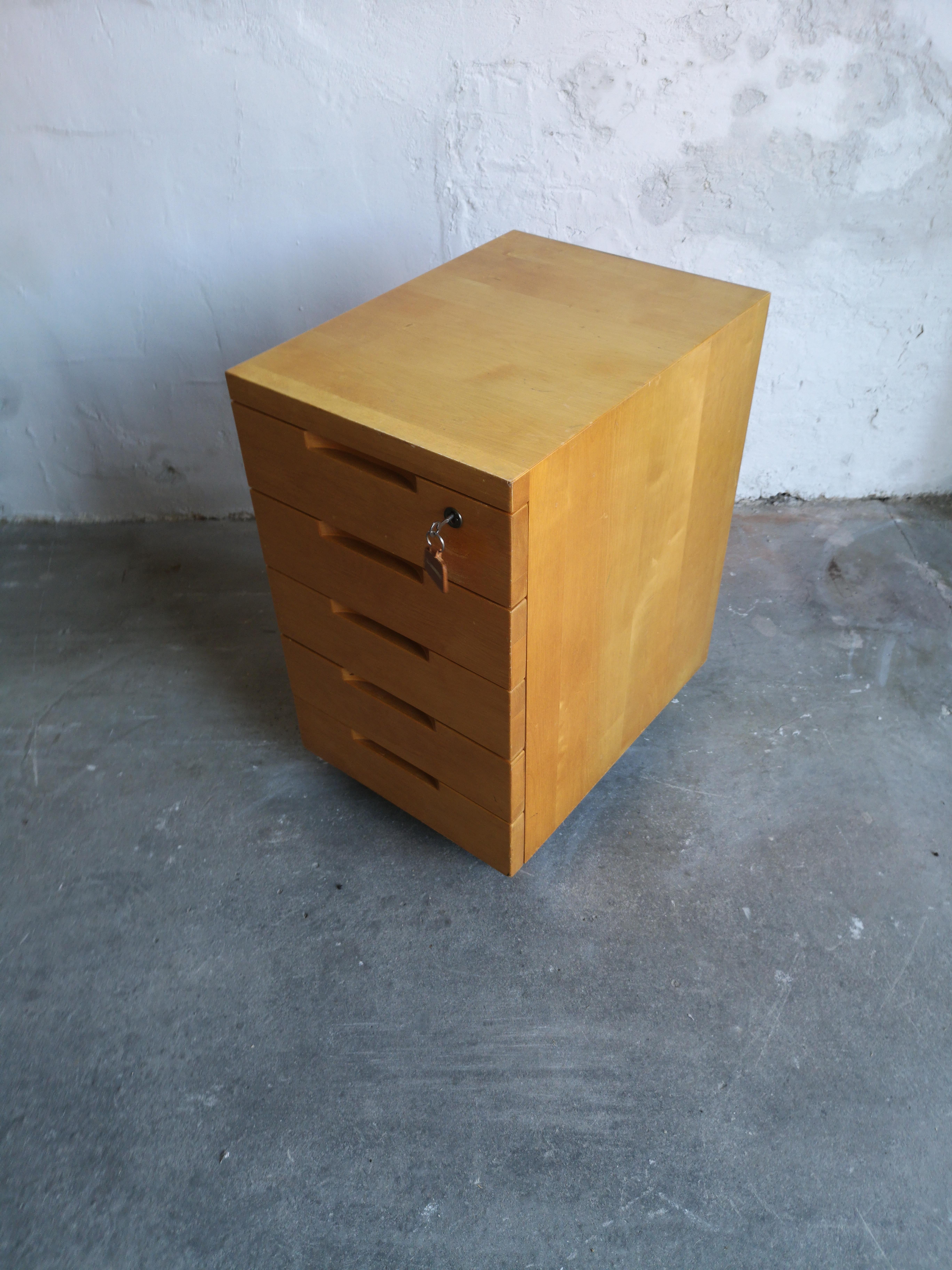 Mid-Century Modern Alvar Aalto / Artek 296 Lacquered Birch Chest of Drawers or Filing Cabinet