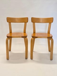 Alvar Aalto Artek Chair 69 Pair Finland 1950s Vintage Original