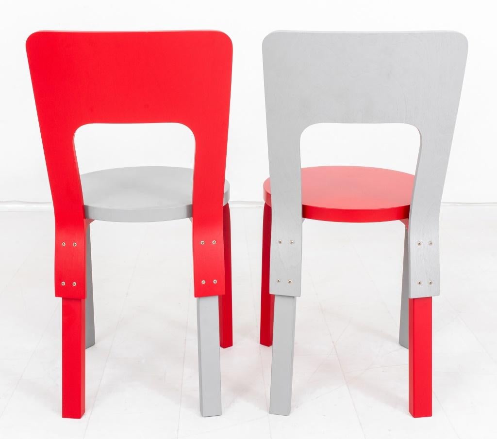 Alvar Aalto Artek Mid-Century Modern 66 Chairs, Pair  For Sale 1