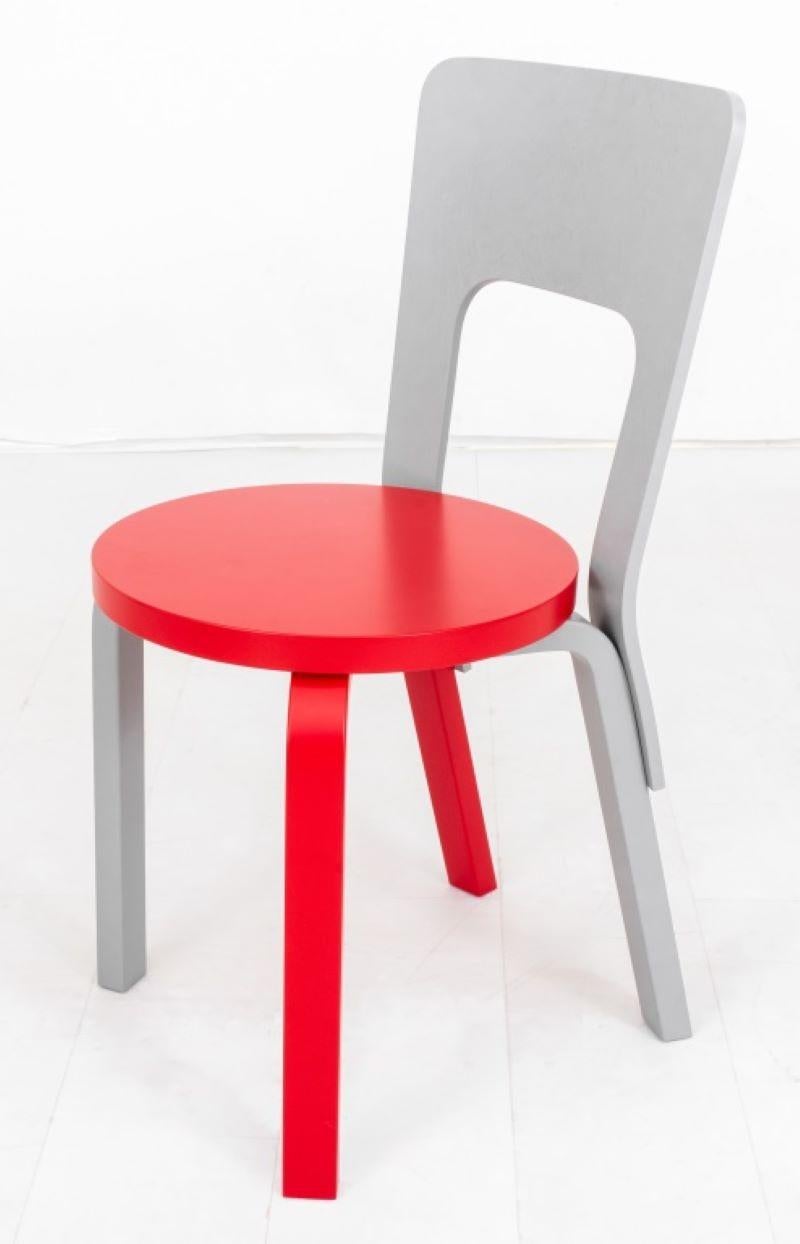 Alvar Aalto Artek Mid-Century Modern 66 Chairs, Pair  For Sale 2