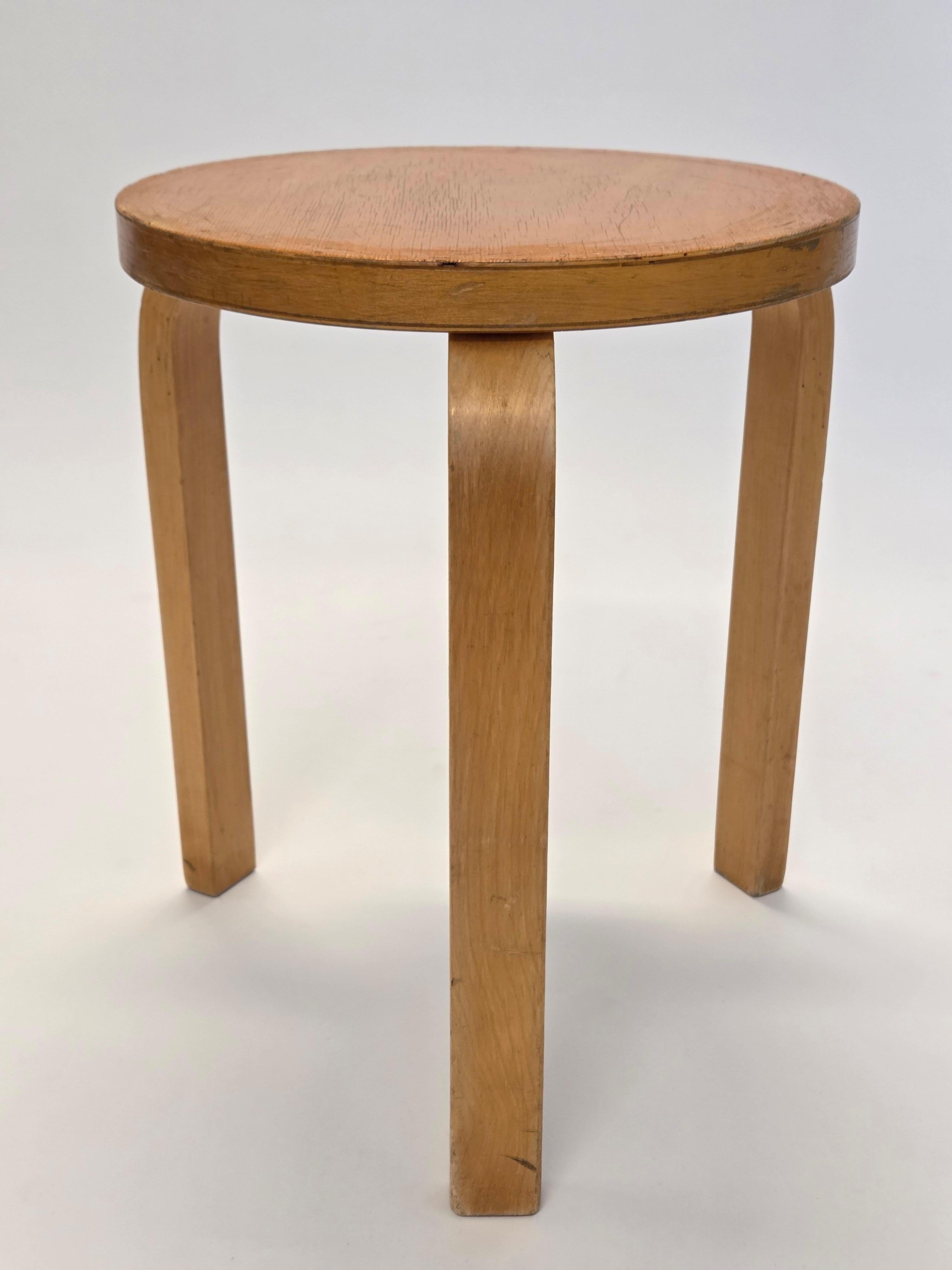 Alvar Aalto Artek Stool 60 Finland 1950s Vintage Original at 1stDibs