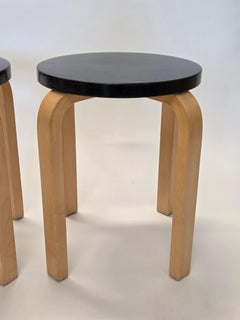 Alvar Aalto Artek Stool E60 Pair Finland 1960s Vintage Original