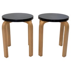 Alvar Aalto Artek Stool E60 Pair Finland 1960s Vintage Original