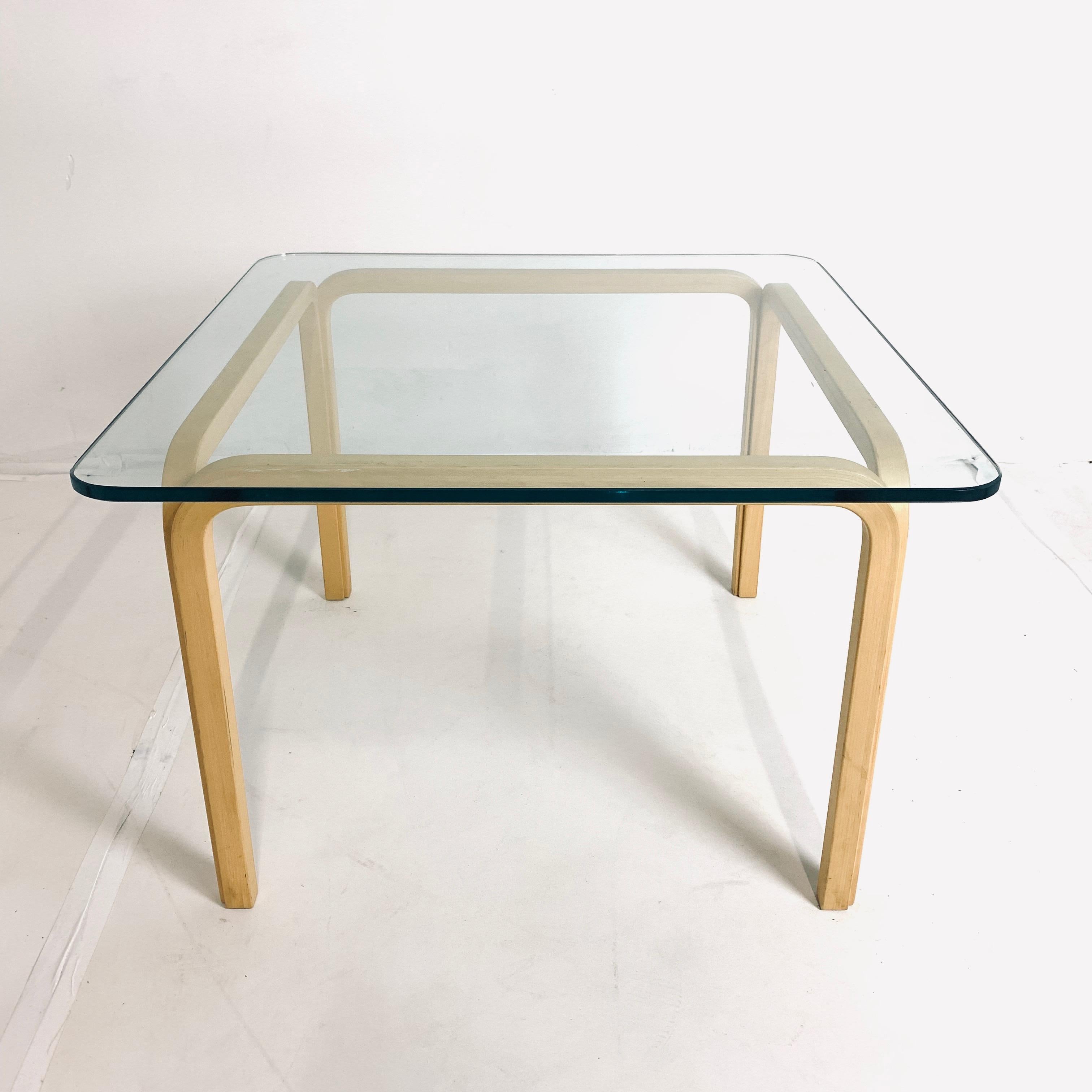 Alvar Aalto Artek Y805 Glass and Bentwood Birch Coffee or Cocktail Table 1