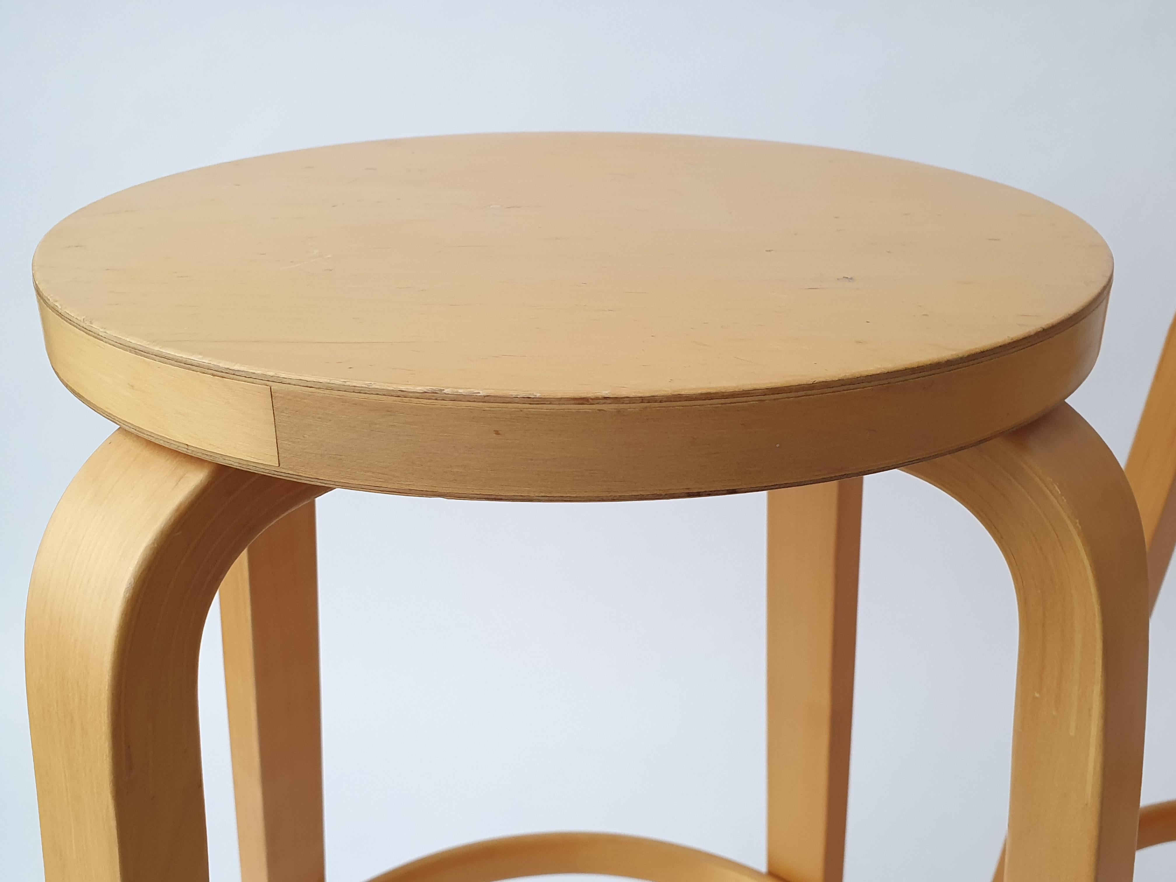 Alvar Aalto Bar Stool 64 by Artek 4 pieces 3