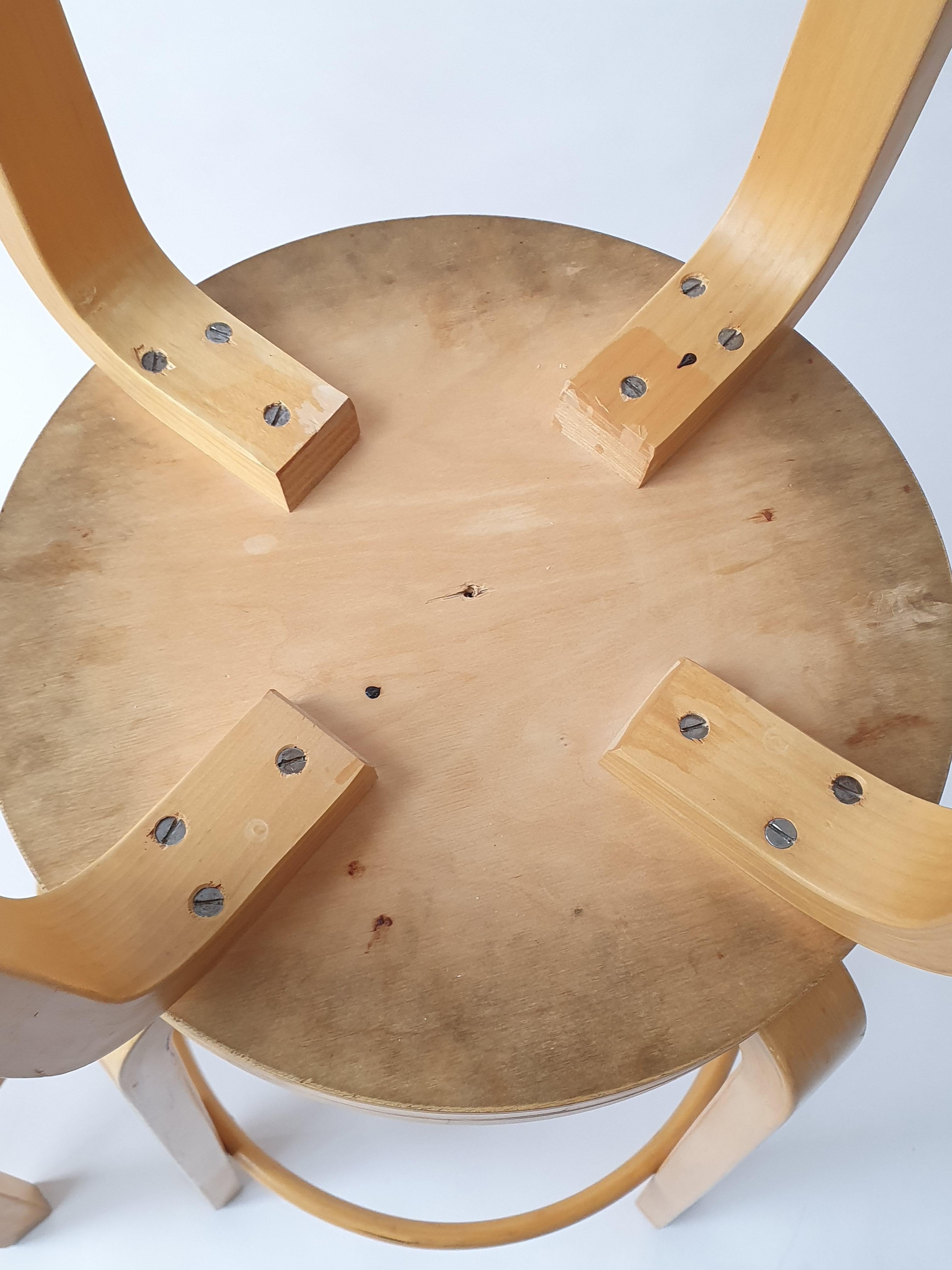 Alvar Aalto Bar Stool 64 by Artek 4 pieces 10