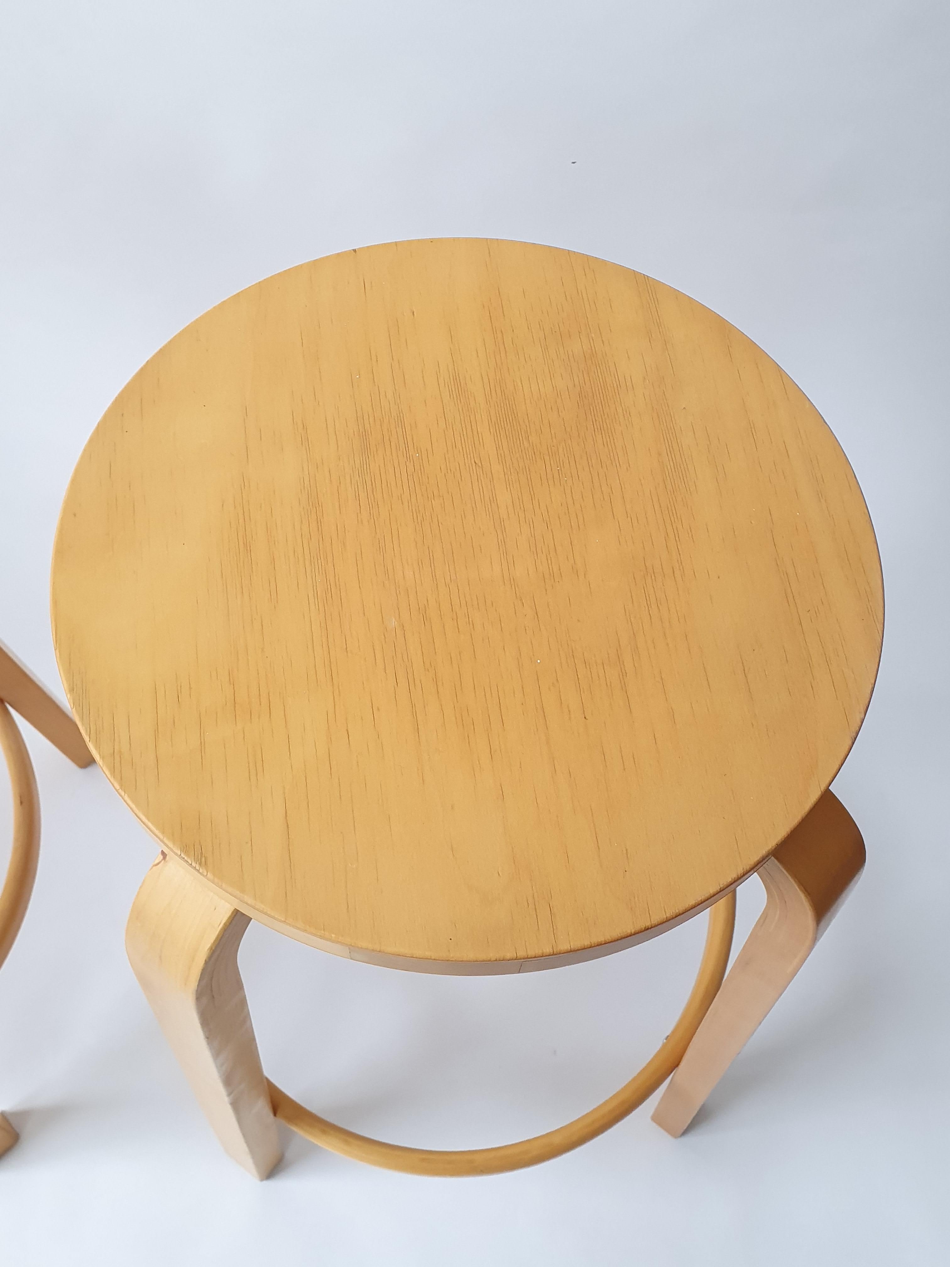 Late 20th Century Alvar Aalto Bar Stool 64 by Artek 4 pieces