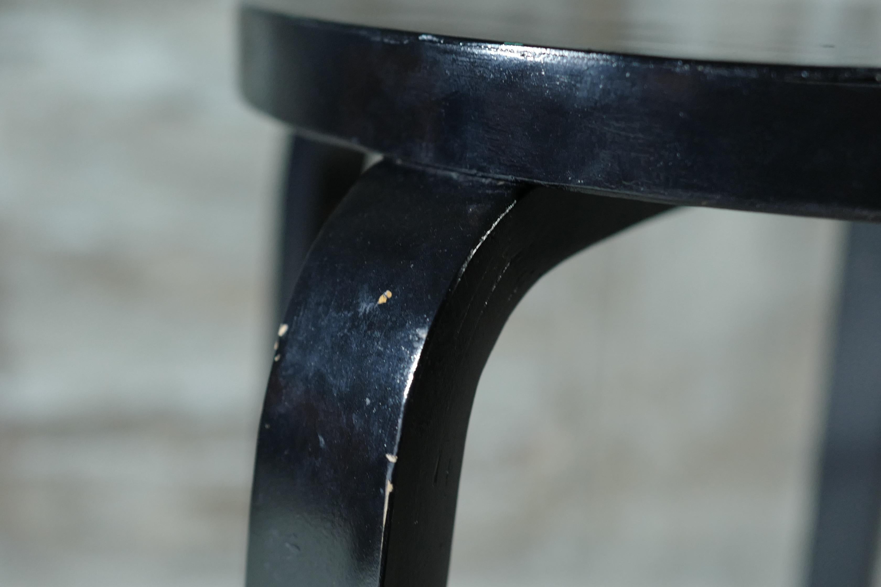 alvar aalto bar stool64 painted black In Good Condition For Sale In Tomi, Nagano