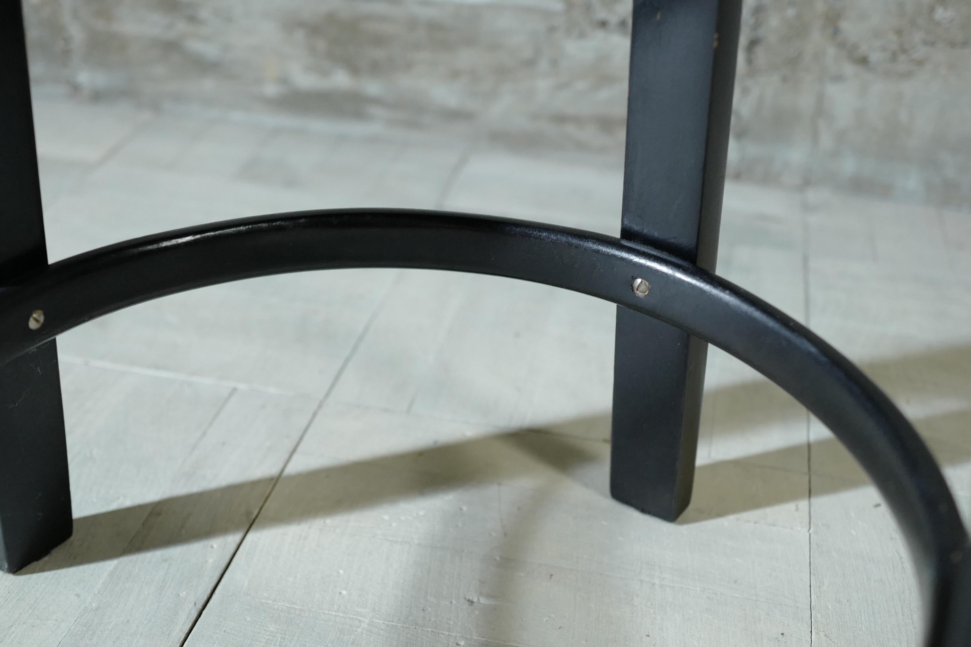 Mid-20th Century alvar aalto bar stool64 painted black For Sale