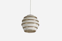 Alvar Aalto, "Beehive" Ceiling Lamp, Aluminum, Brass, Finland, 1953