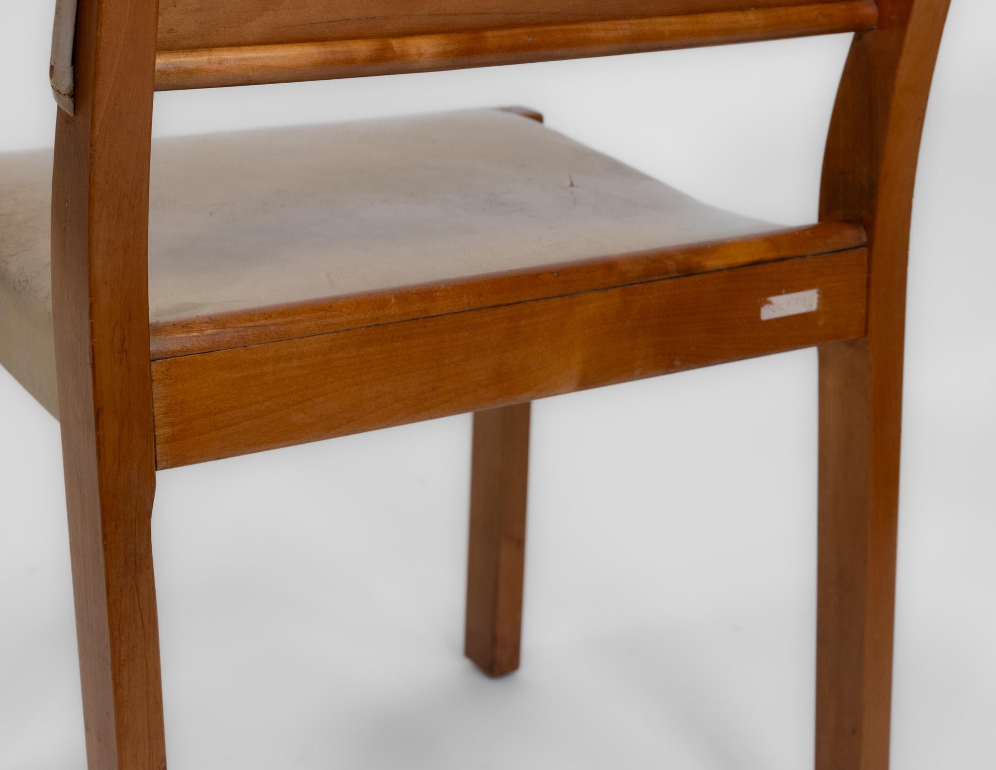 Chaise en bouleau et cuir Alvar Aalto+Aalto 611 en vente 3