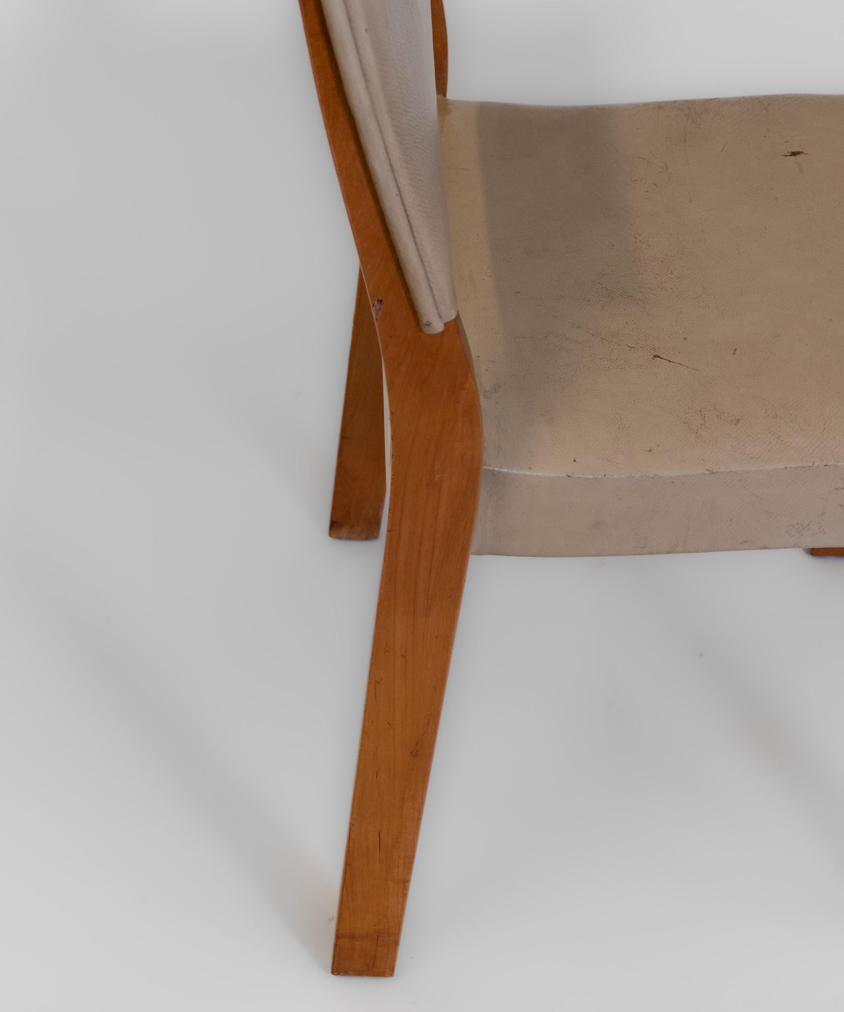 Chaise en bouleau et cuir Alvar Aalto+Aalto 611 en vente 7