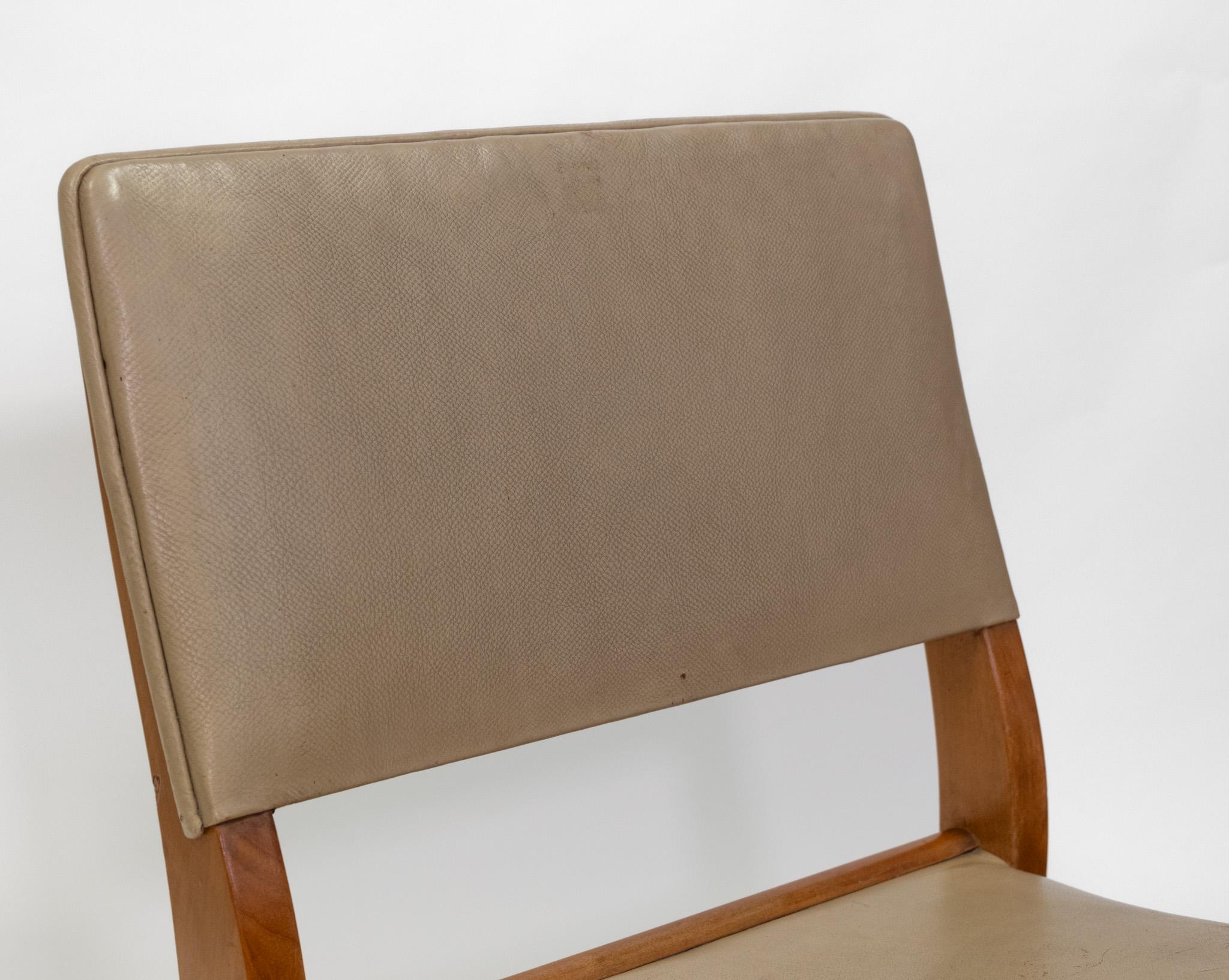 20ième siècle Chaise en bouleau et cuir Alvar Aalto+Aalto 611 en vente