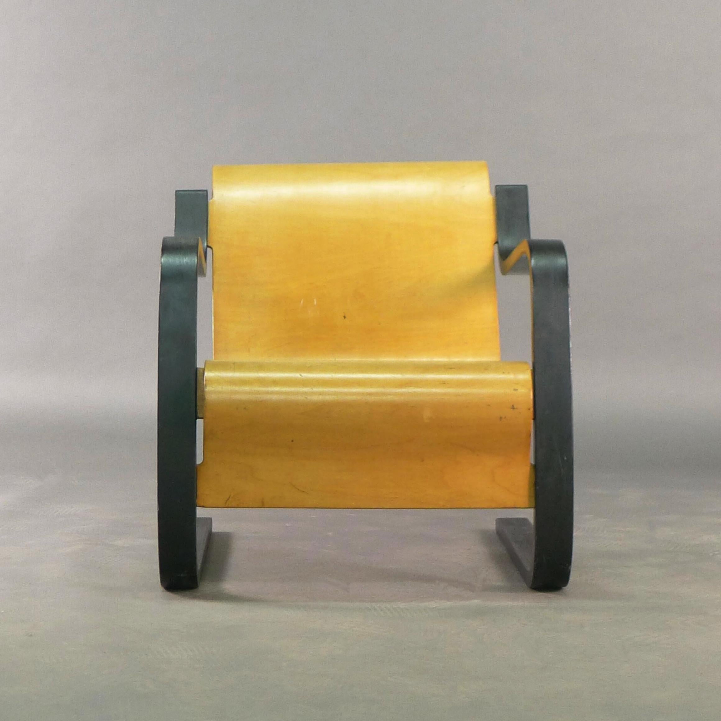Freitragender Stuhl Alvar Aalto aus Birkenholz und Sperrholz, Modell 31, Huonekalu-ja, Finnland im Angebot 4