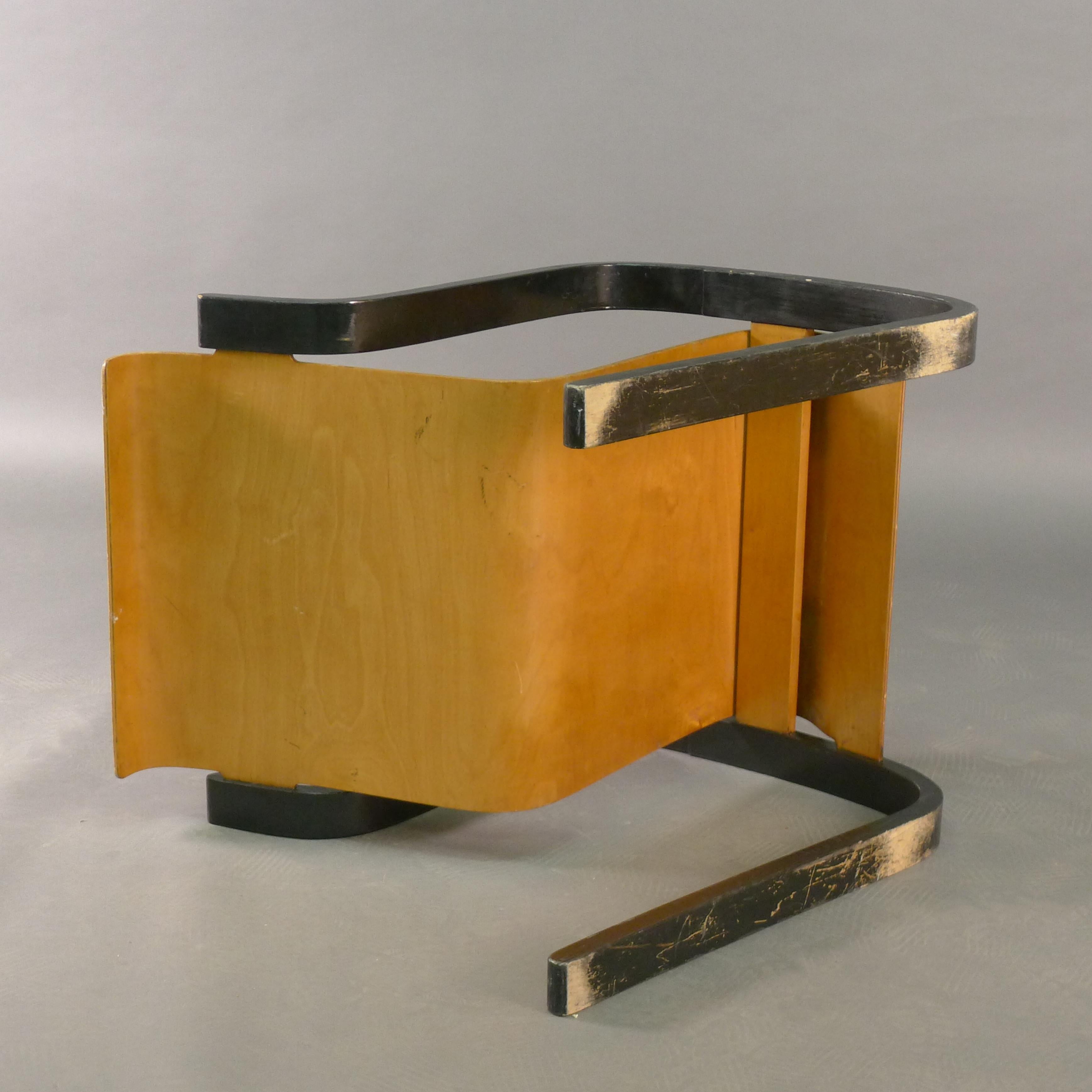 Freitragender Stuhl Alvar Aalto aus Birkenholz und Sperrholz, Modell 31, Huonekalu-ja, Finnland im Angebot 3