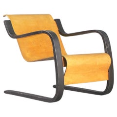 Freitragender Stuhl Alvar Aalto aus Birkenholz und Sperrholz, Modell 31, Huonekalu-ja, Finnland