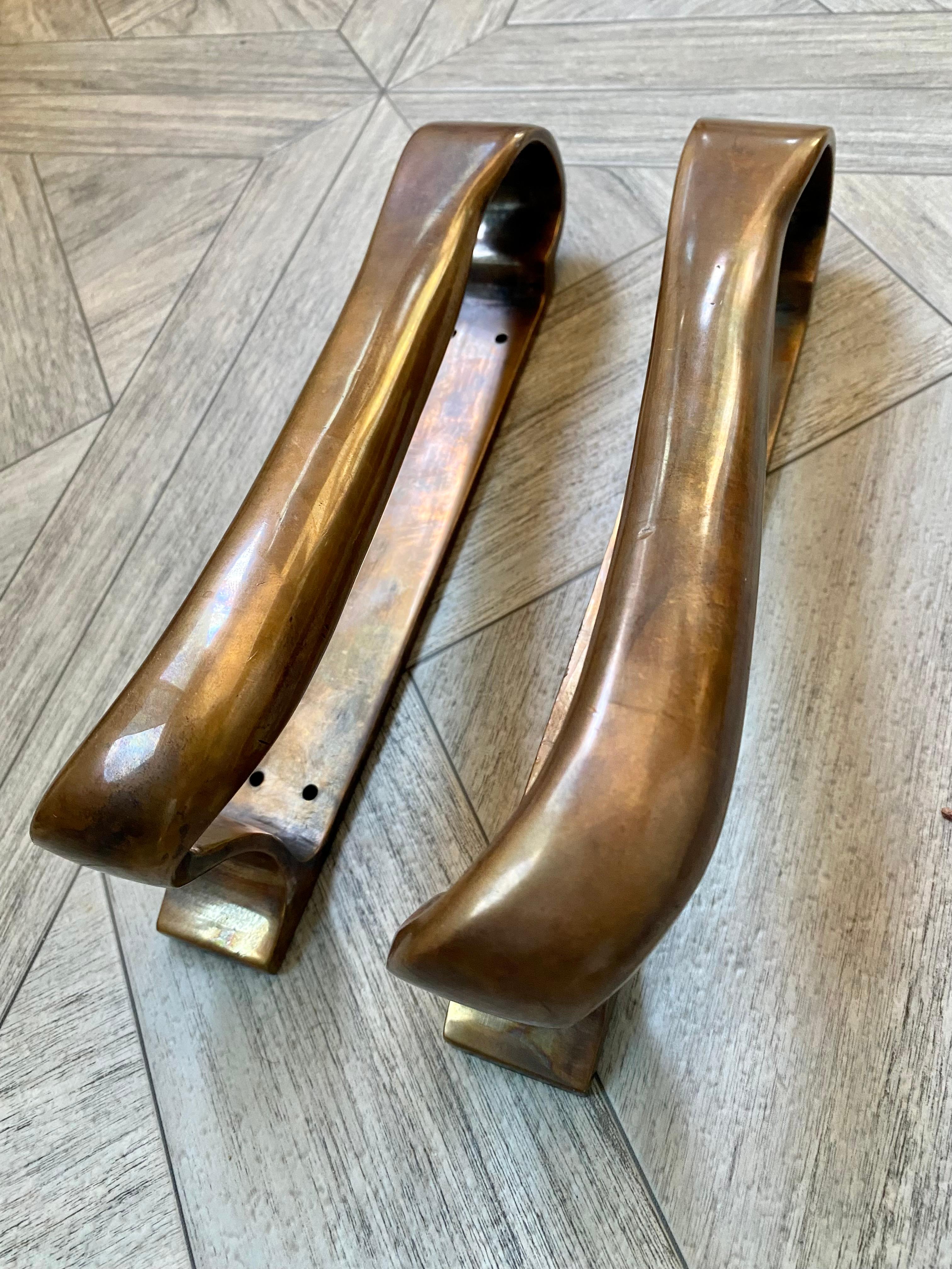 Alvar Aalto Bronze Door Hardware / Pulls, Set of 4 For Sale 4