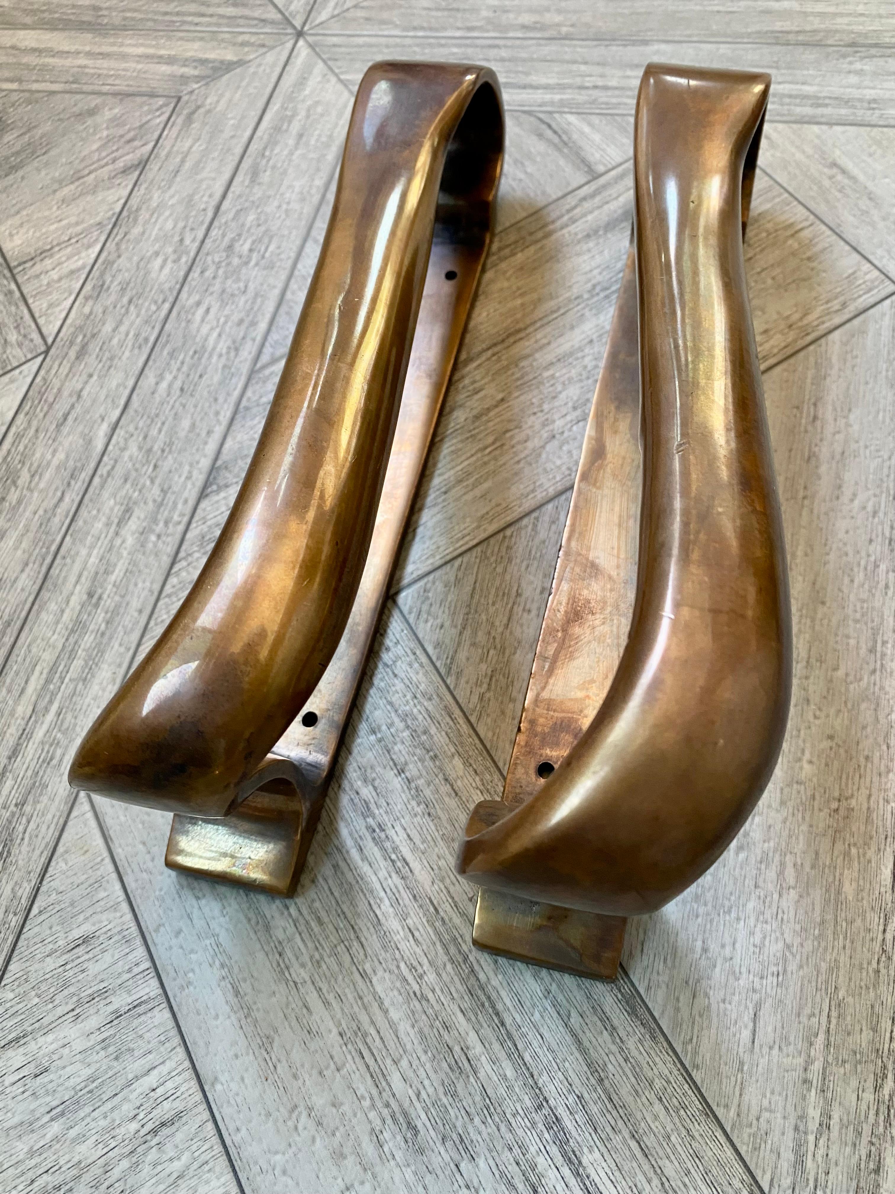 Alvar Aalto Bronze Door Hardware / Pulls, Set of 4 For Sale 5