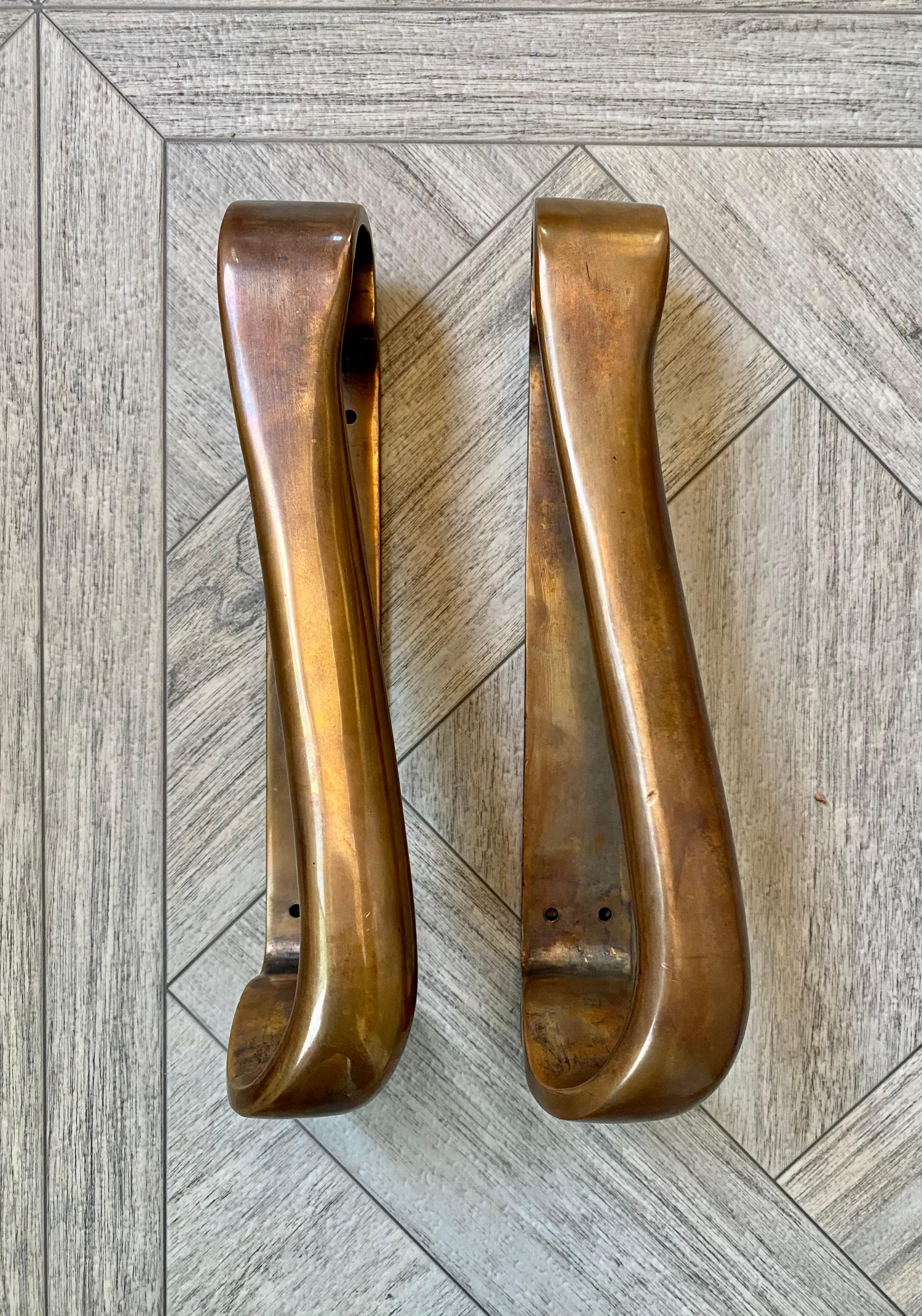 Alvar Aalto Bronze Door Hardware / Pulls, Set of 4 For Sale 7