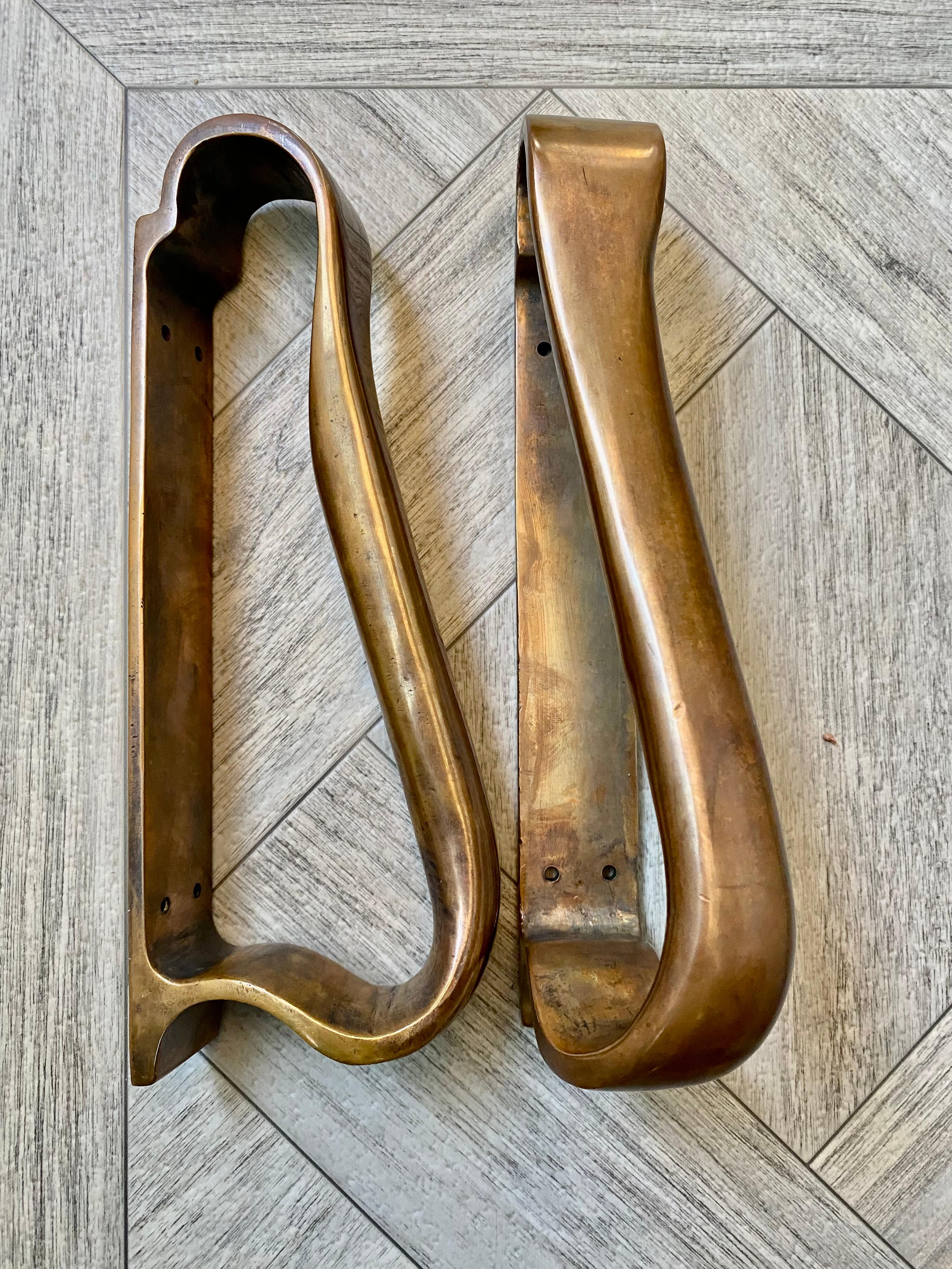 Organic Modern Alvar Aalto Bronze Door Hardware / Pulls, Set of 4 For Sale