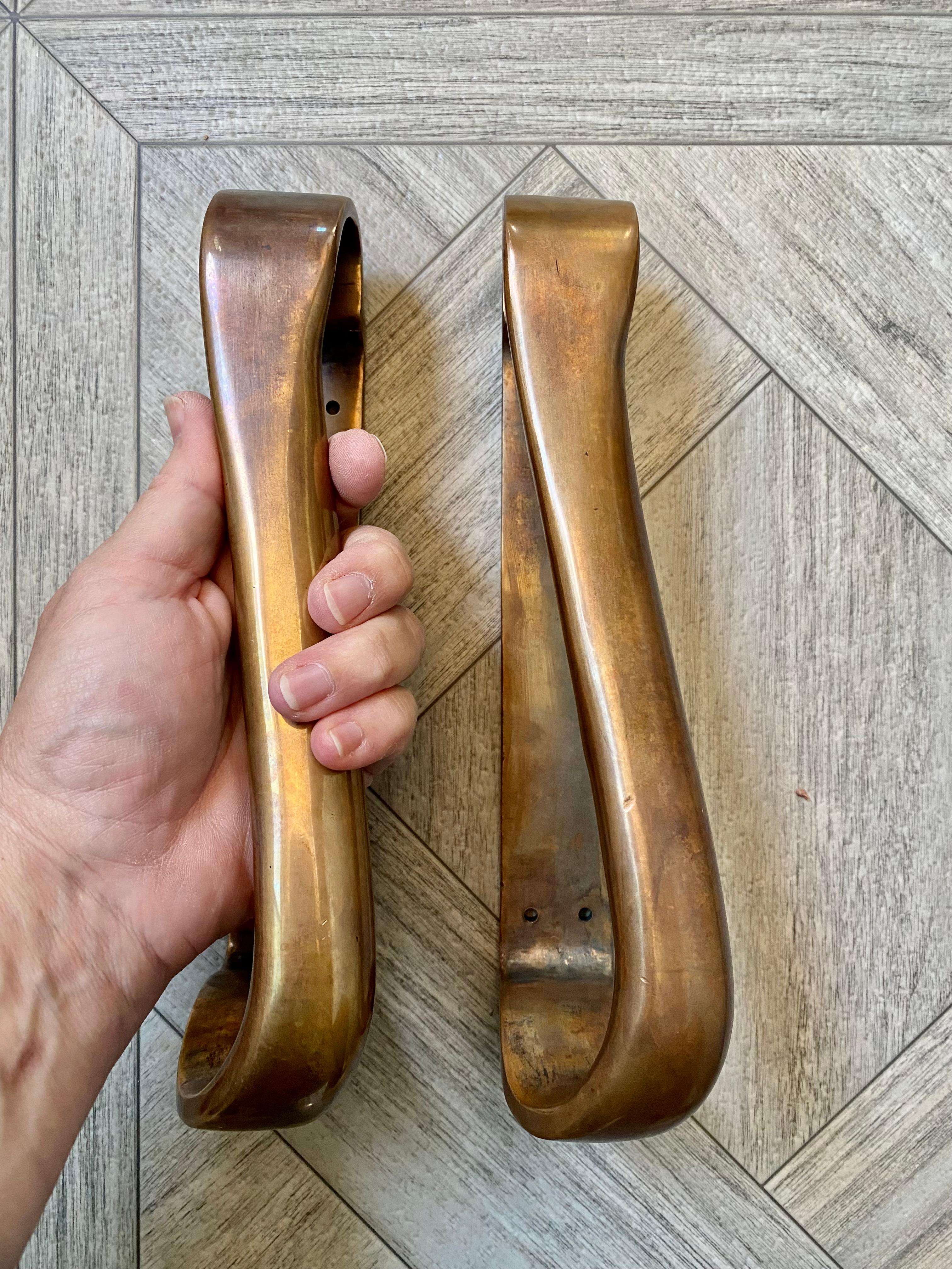 20th Century Alvar Aalto Bronze Door Hardware / Pulls, Set of 4 For Sale