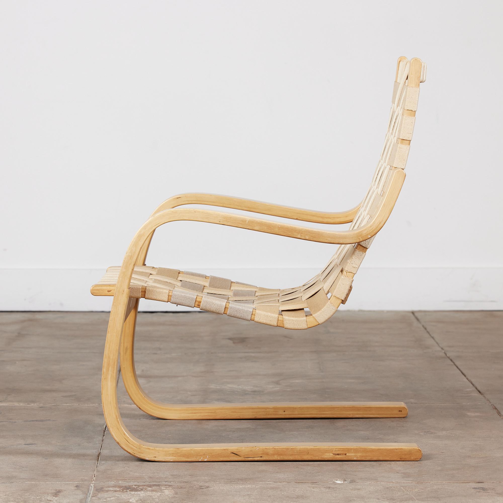 Woven Alvar Aalto Cantilevered Lounge Chair for Artek
