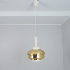 Alvar Aalto Ceiling Lamp Model A335B, Brass & White metal, Valaistustyö 1950s