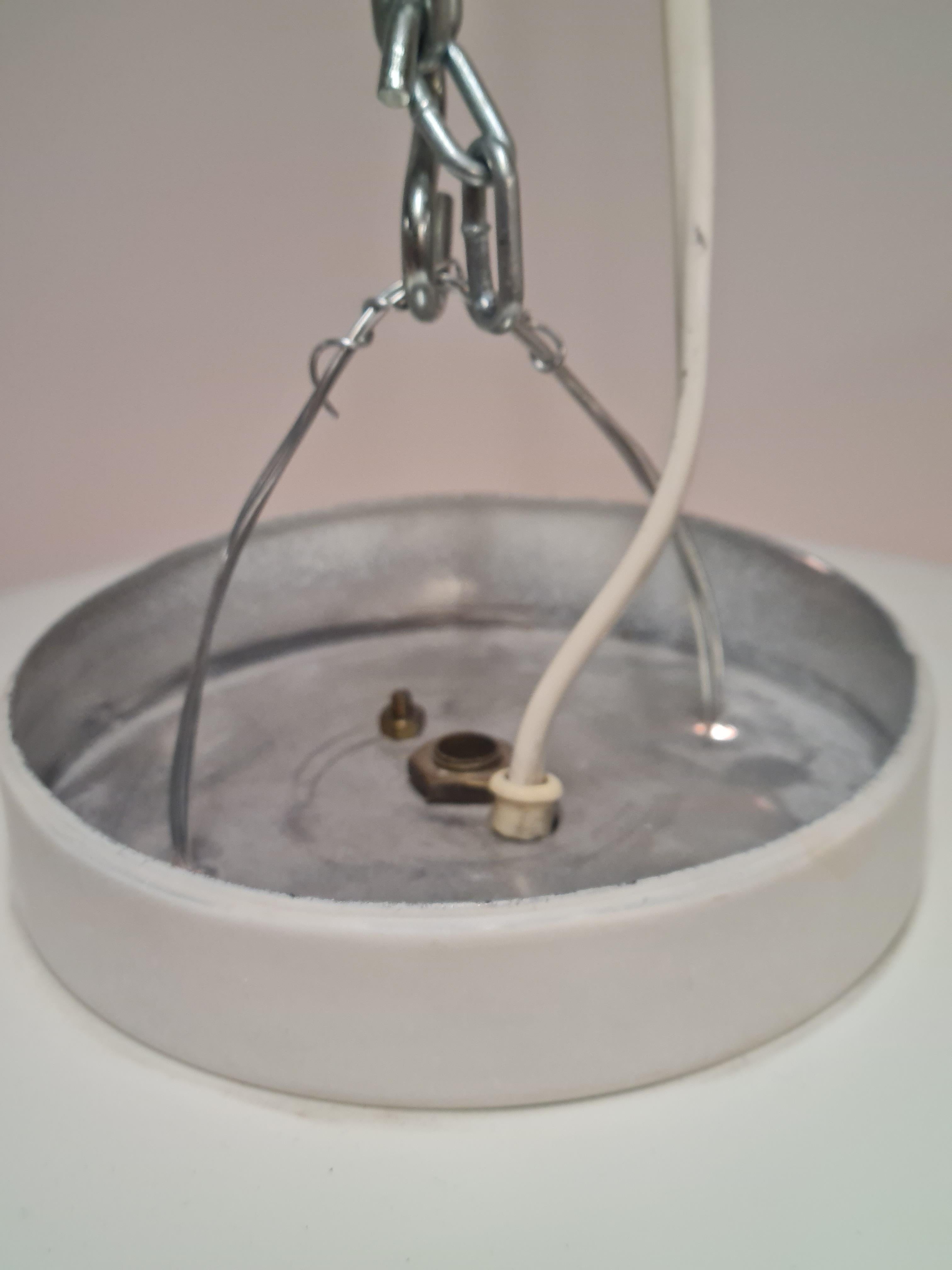 Alvar Aalto Ceiling Lamp Model. A605 in White & Brass, Valaistustyö 1950s In Good Condition In Helsinki, FI