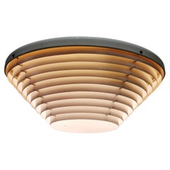Alvar Aalto Ceiling Lamp Model. A605 in White & Brass, Valaistustyö 1950s