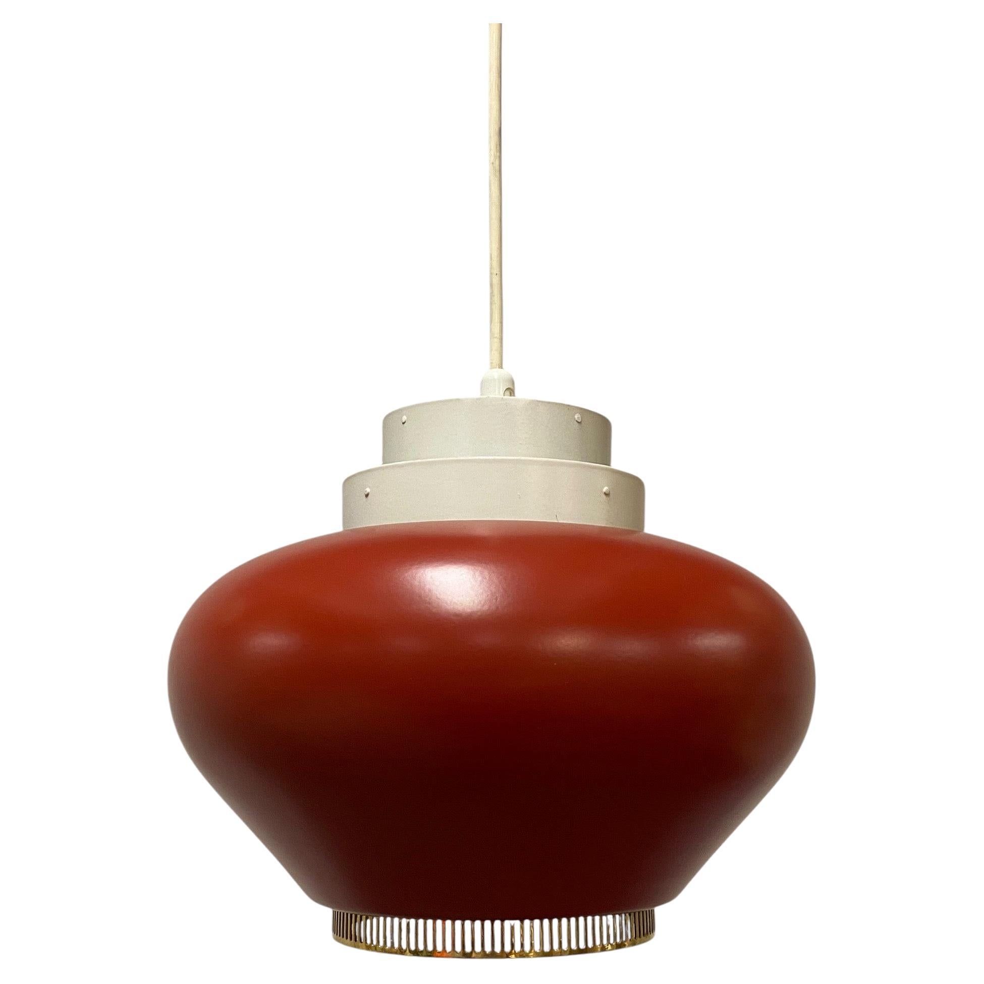 Alvar Aalto Ceiling Lamp "Turnip" Model A333 in Red, Valaistustyö 1950s