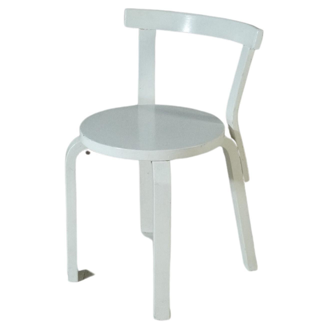 alvar aalto chair68 Painted White  1950's For Sale