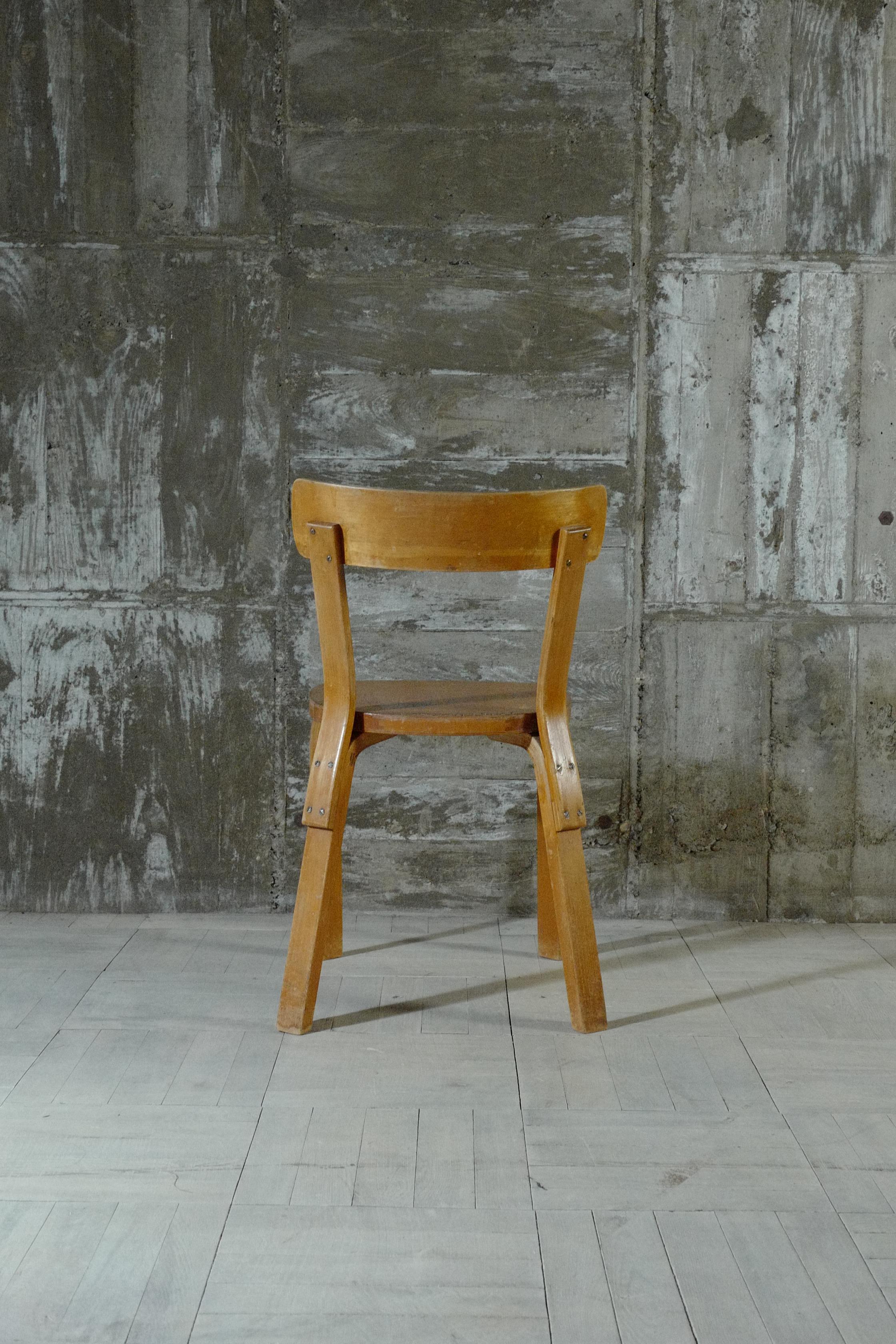 Modern alvar aalto chair69 natural 1930's For Sale
