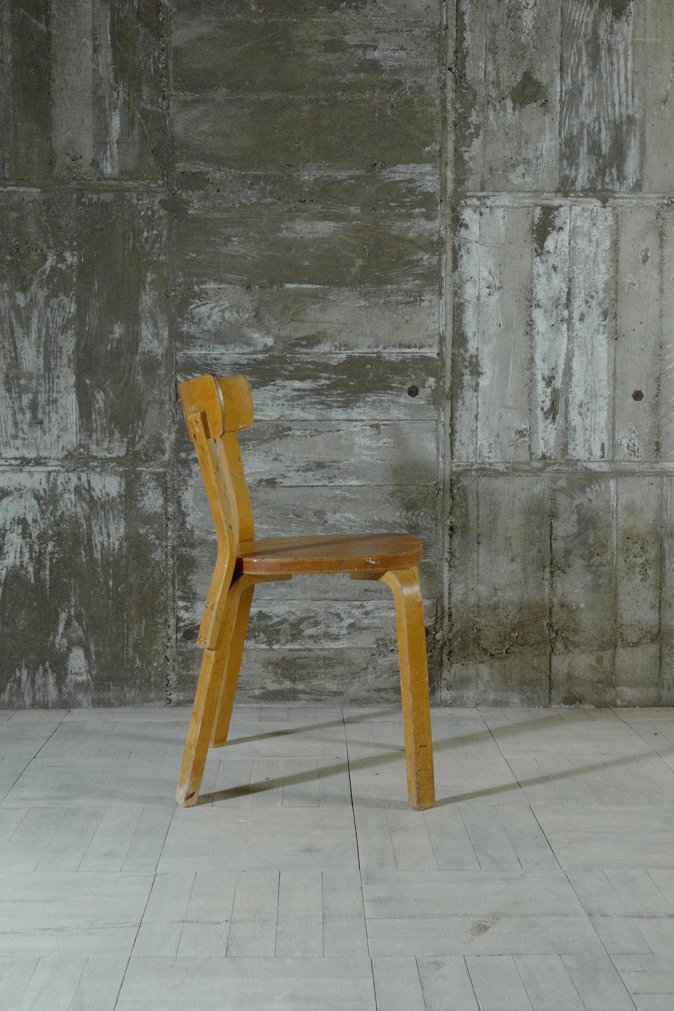 Suédois Alvar Aalto+Aalto chaise69 naturelle hedemora 1940's en vente
